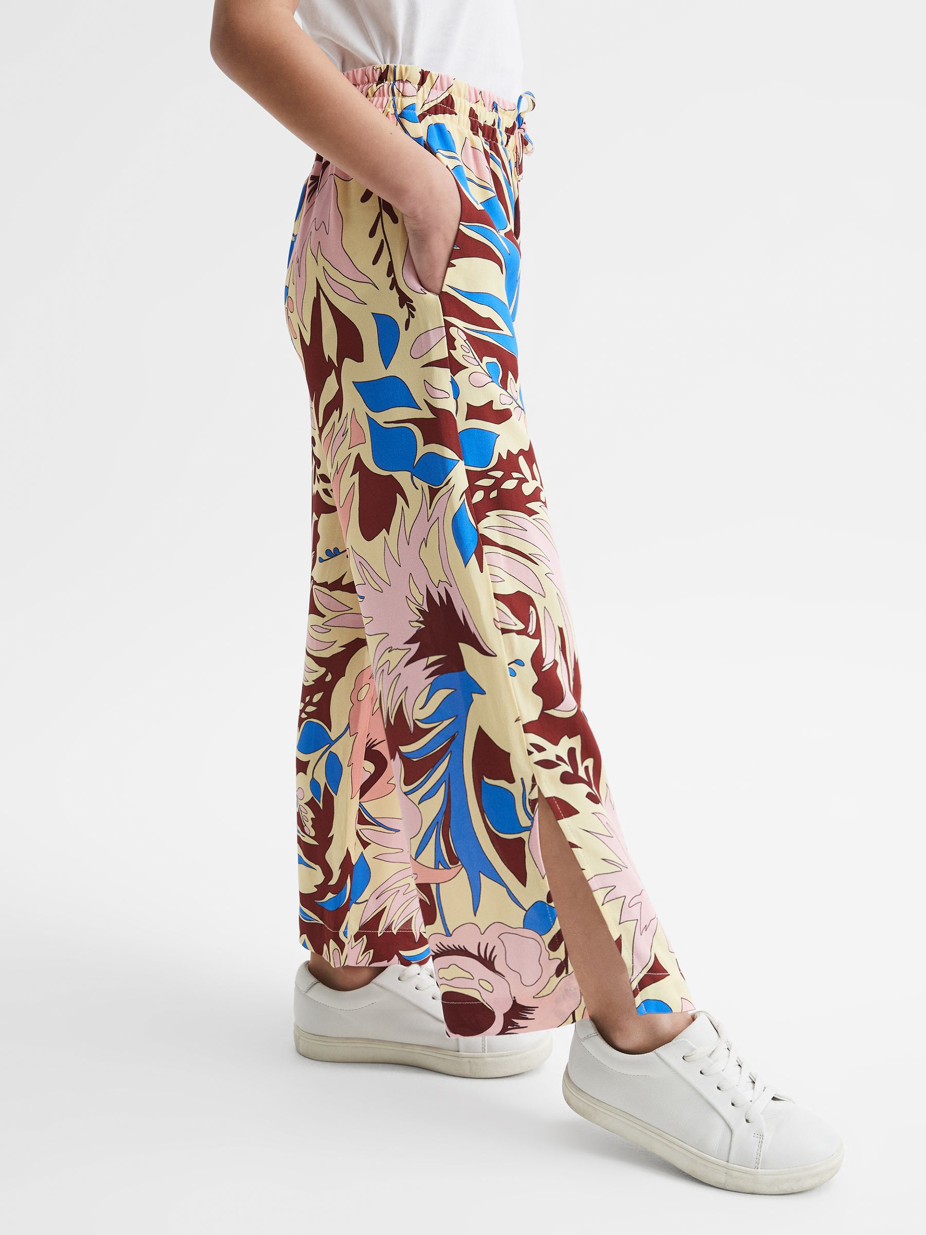 9-12 yrs Floral Printed Straight Leg Trousers in Lilac