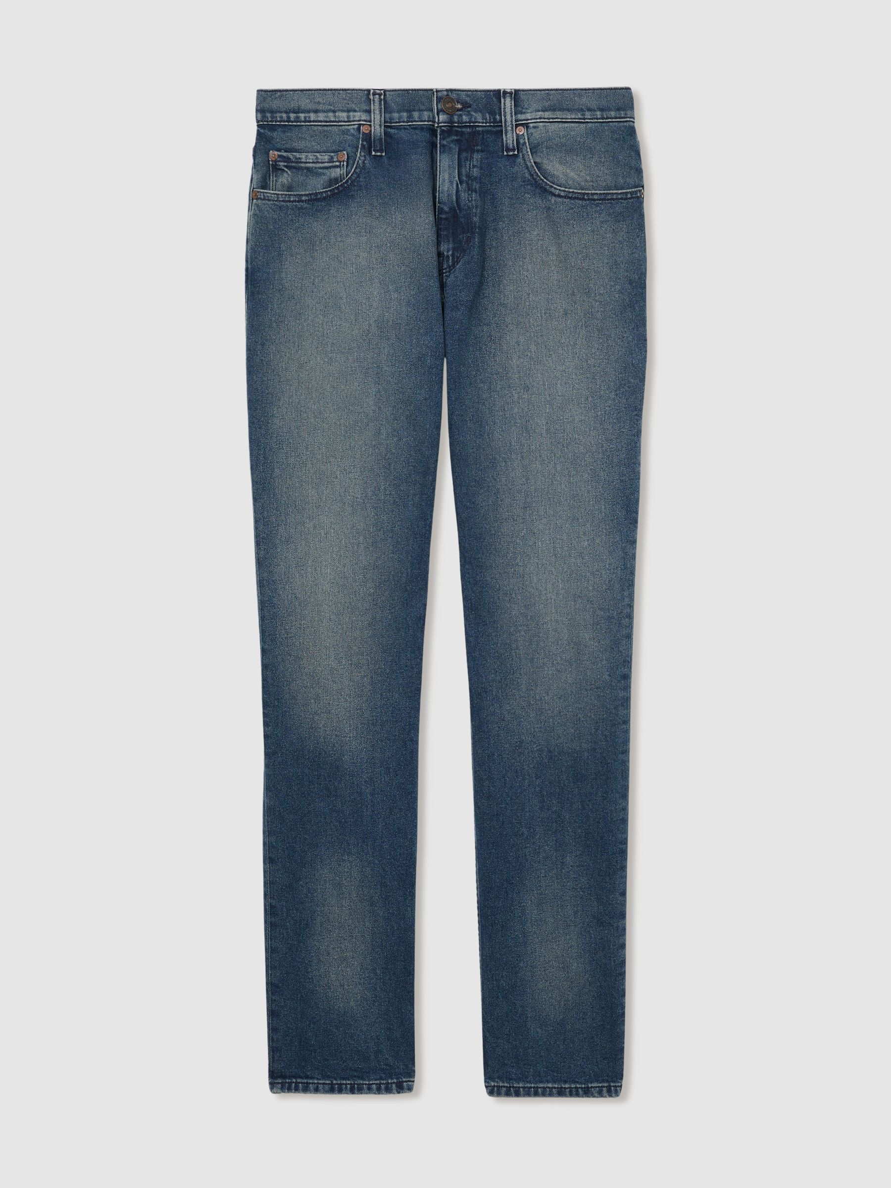 Paige Slim-Leg Jeans in Mid Blue Wash