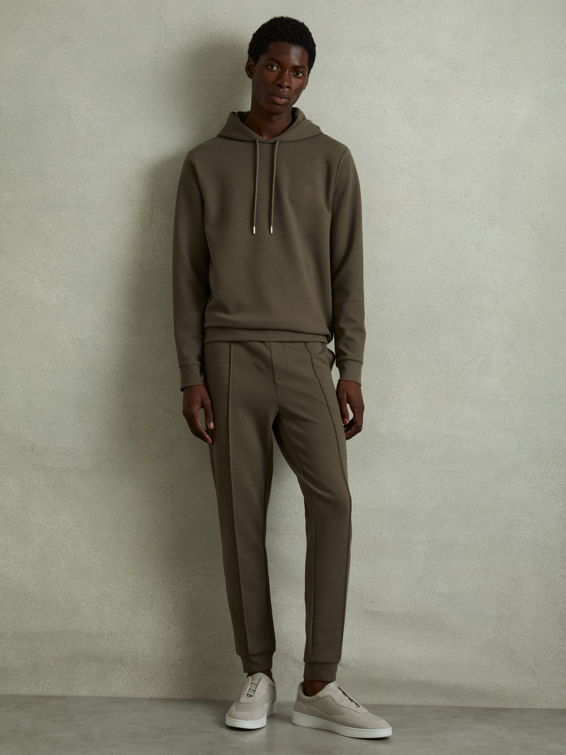 Drawstring Jersey Joggers in Sage Green