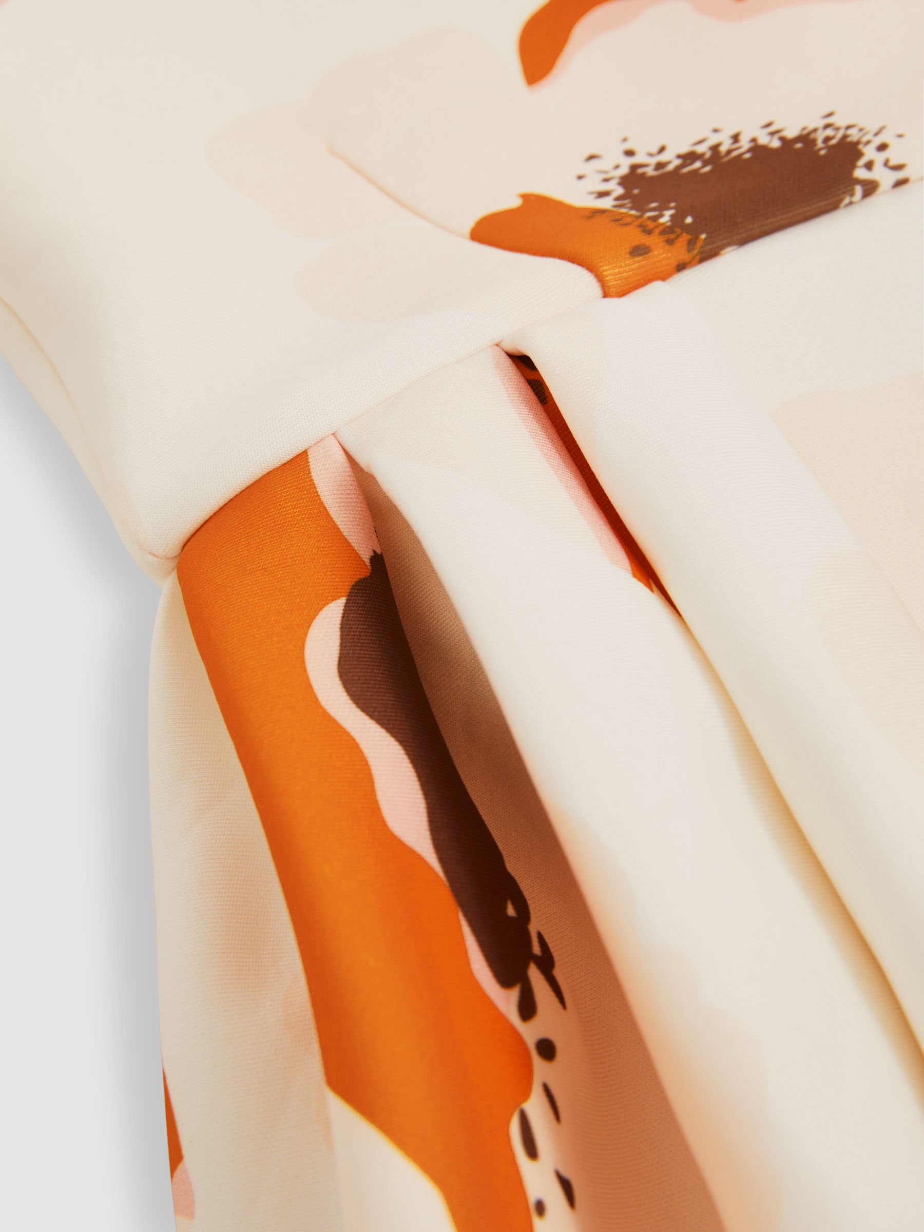 4-9 yrs Floral Scuba Sleeveless Dress in Ivory Print