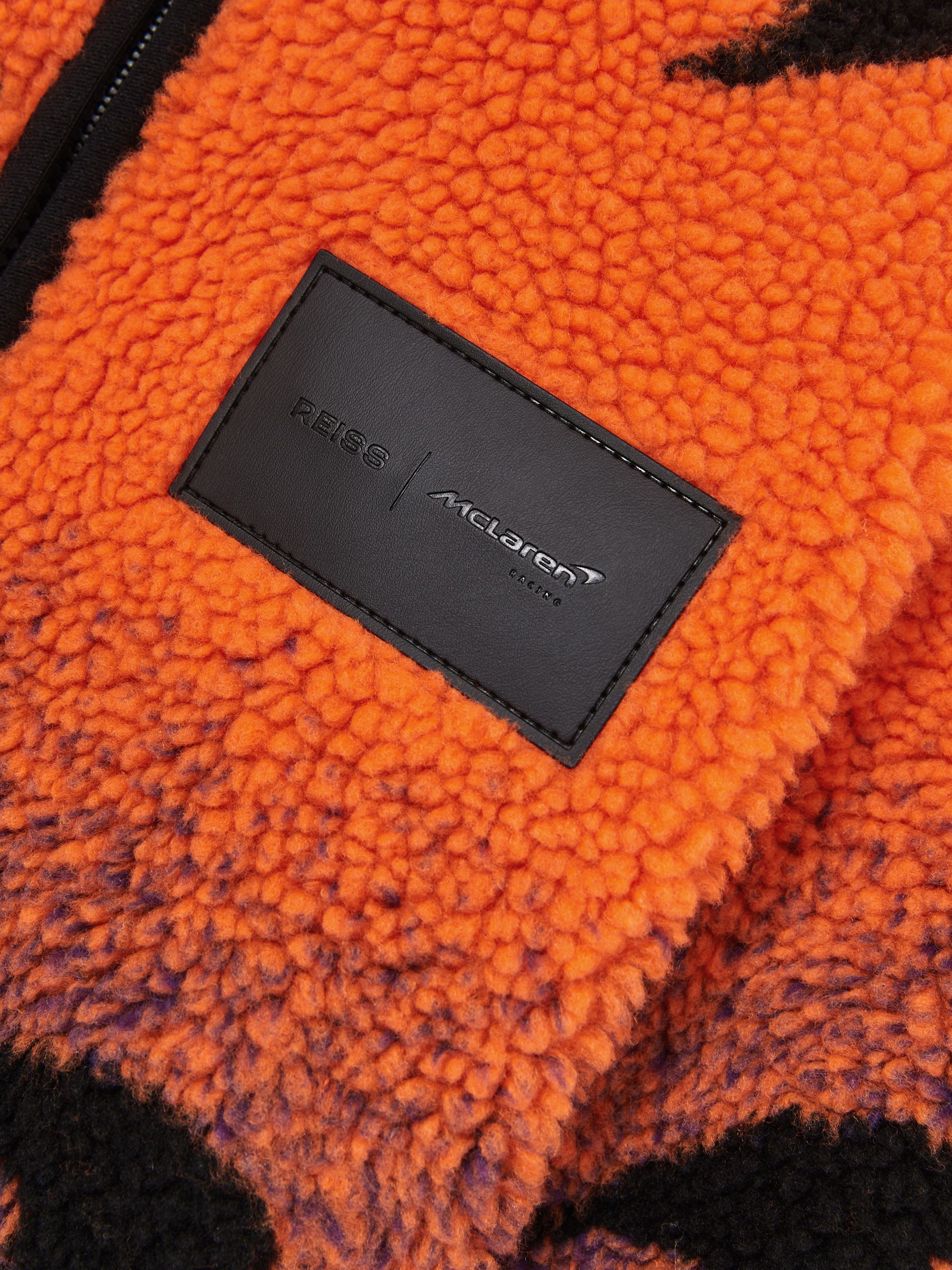 13-14 yrs Unisex Fit McLaren F1 Team Ombré Fleece Jacket in Papaya Orange/Purple