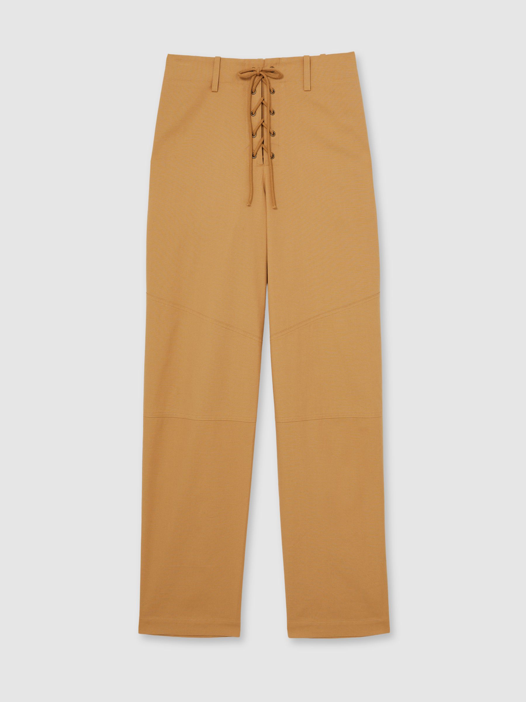 Lace-up Tapered Trousers in Tan