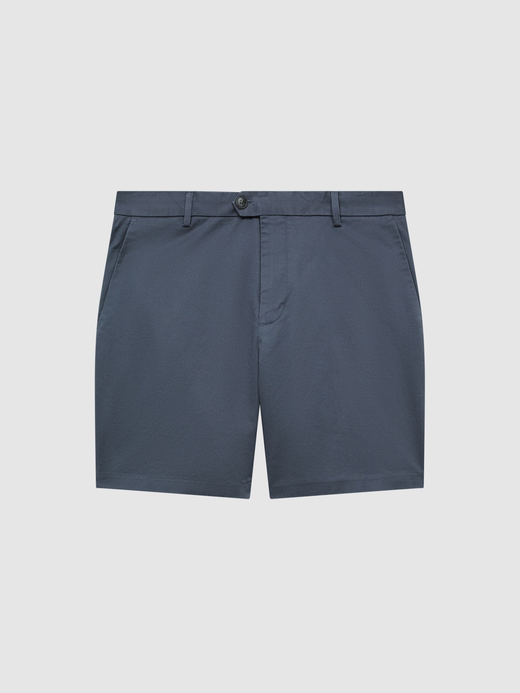 Short Length Casual Chino Shorts in Airforce Blue