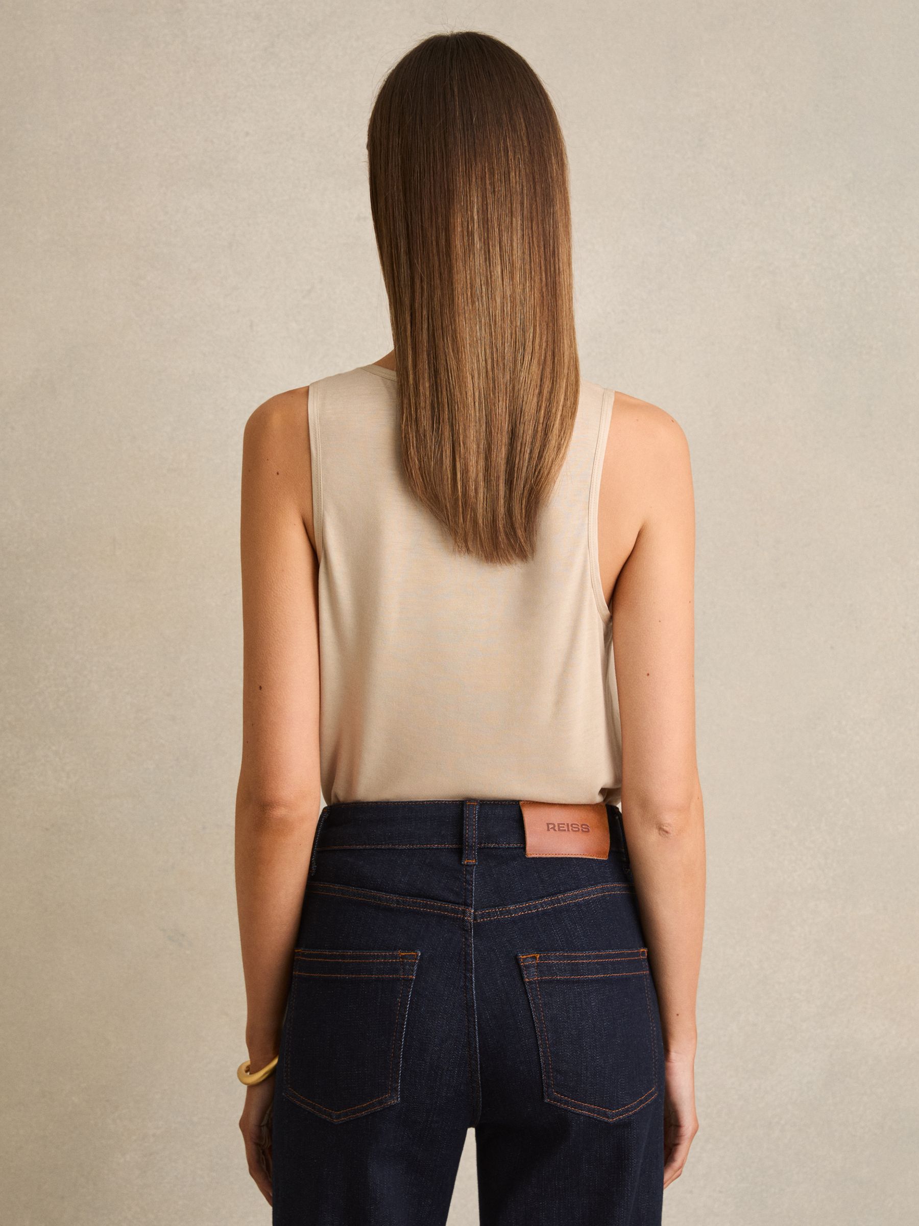 Silk-Front Cami Top in Neutral