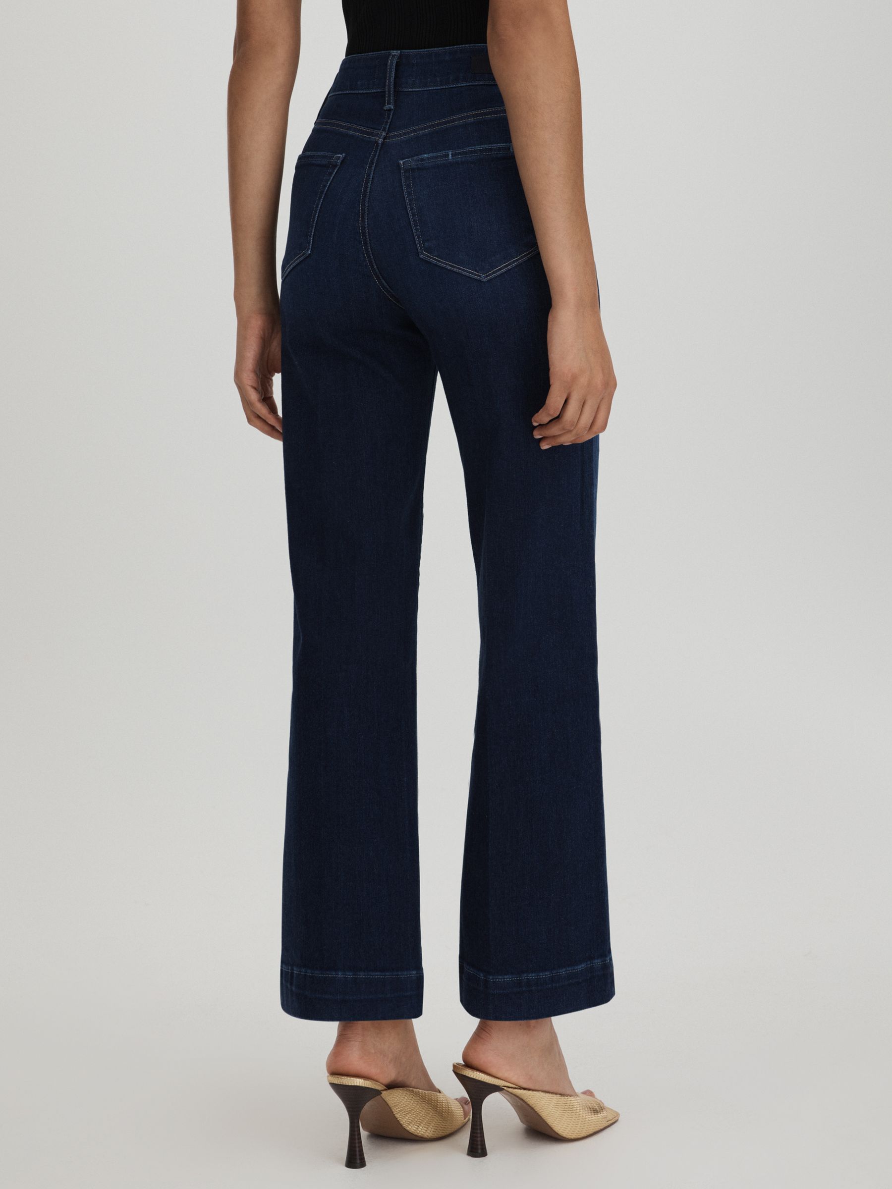 Paige Flared Cropped Jeans in Symbolism Blue