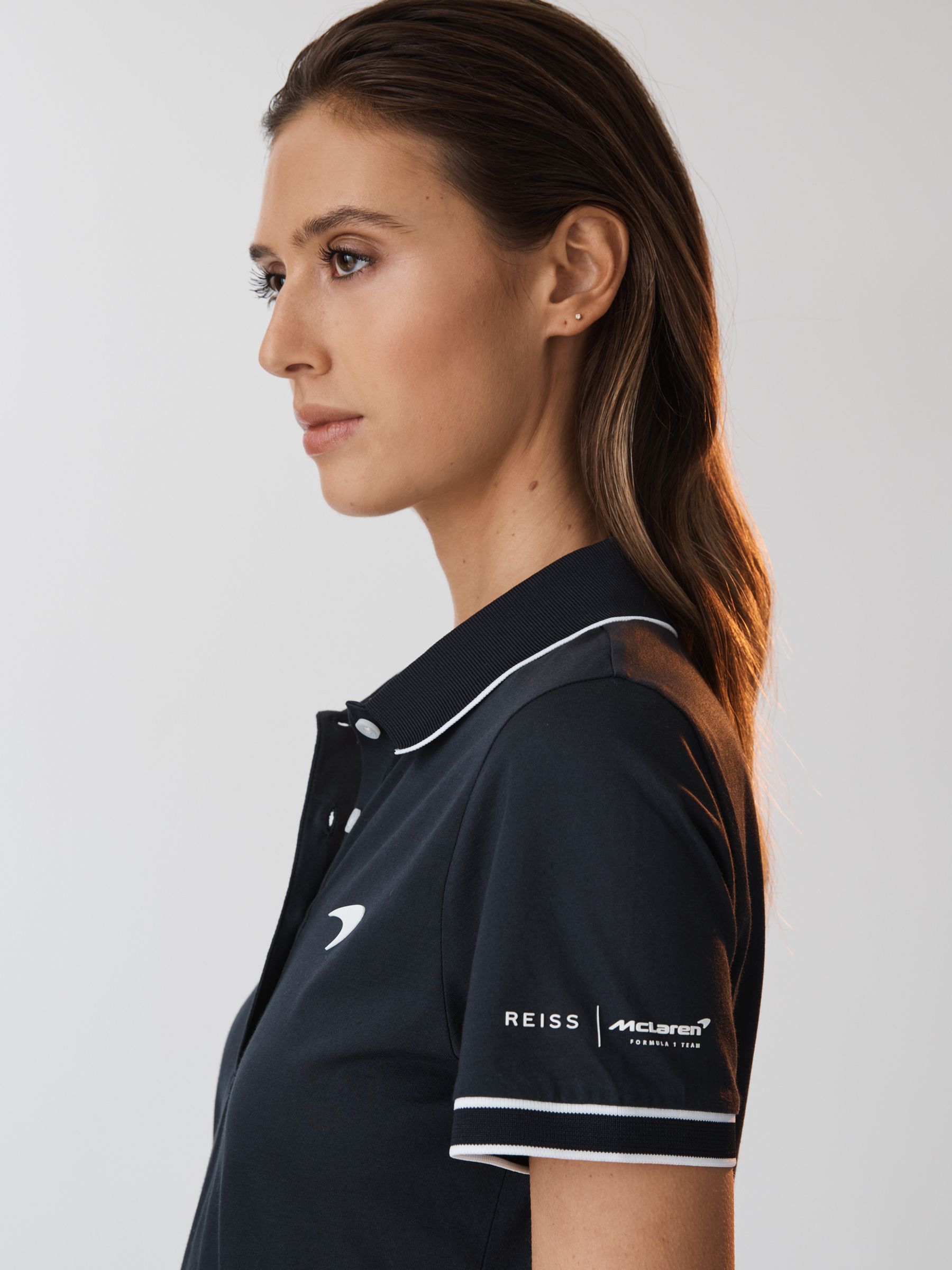 McLaren F1 Mercerised Cotton Polo Shirt in Navy