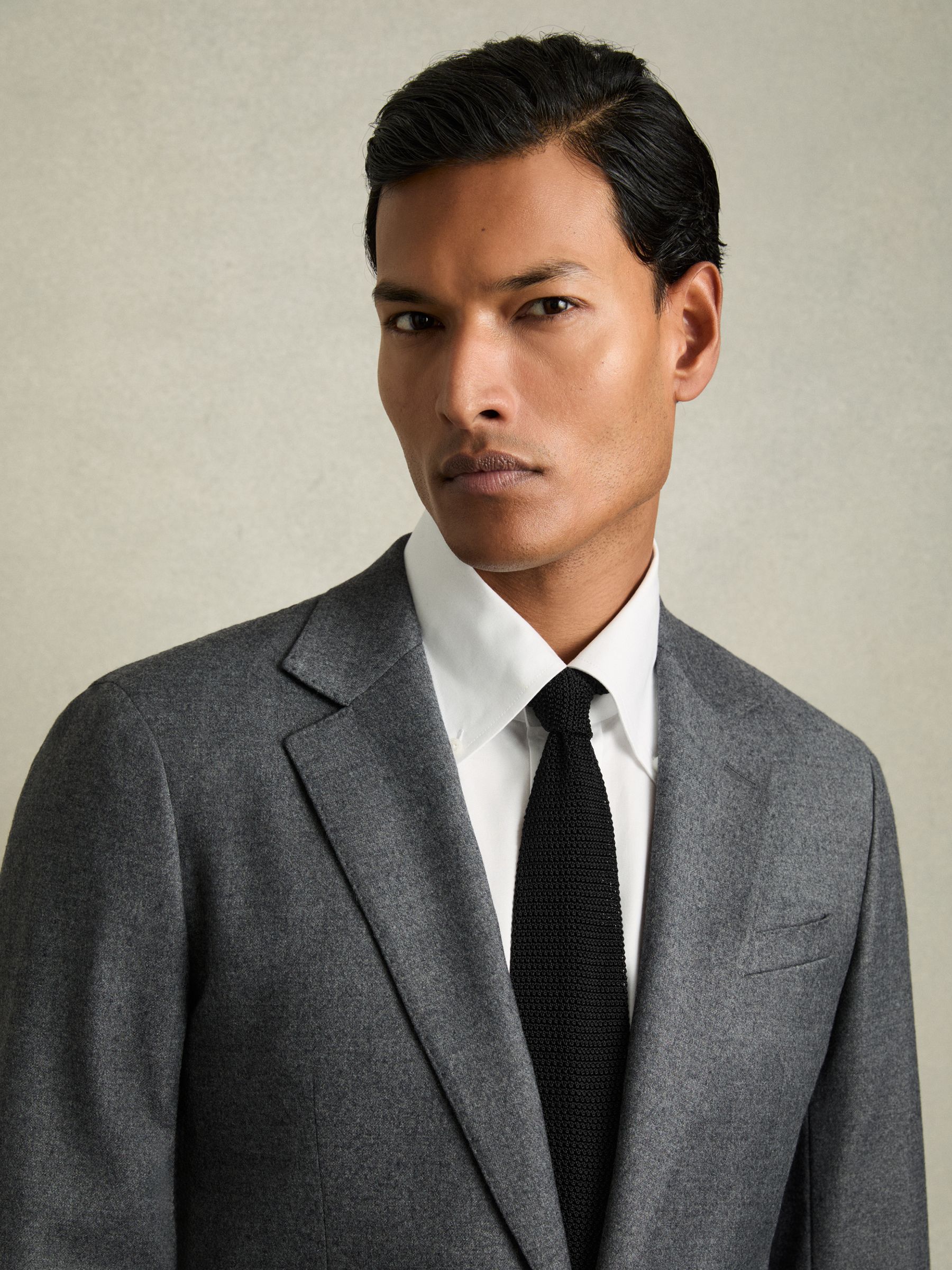 Silk Knitted Tie in Black