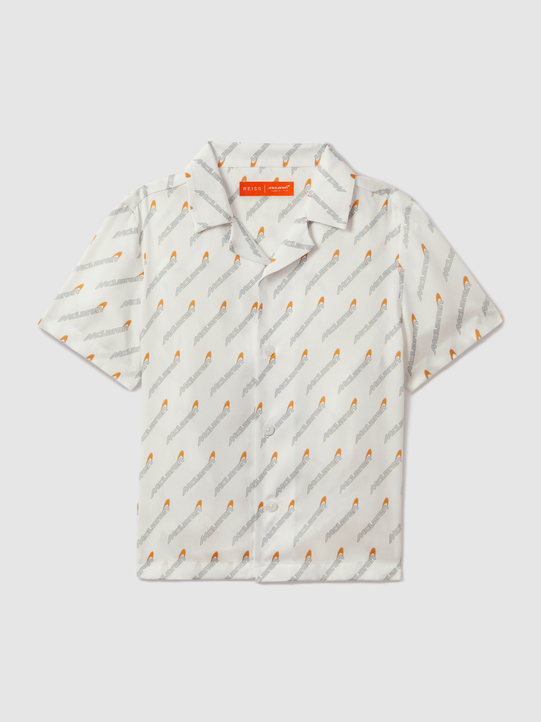 3-9 yrs McLaren F1 Monte Carlo Cuban Collar Shirt in White Multi