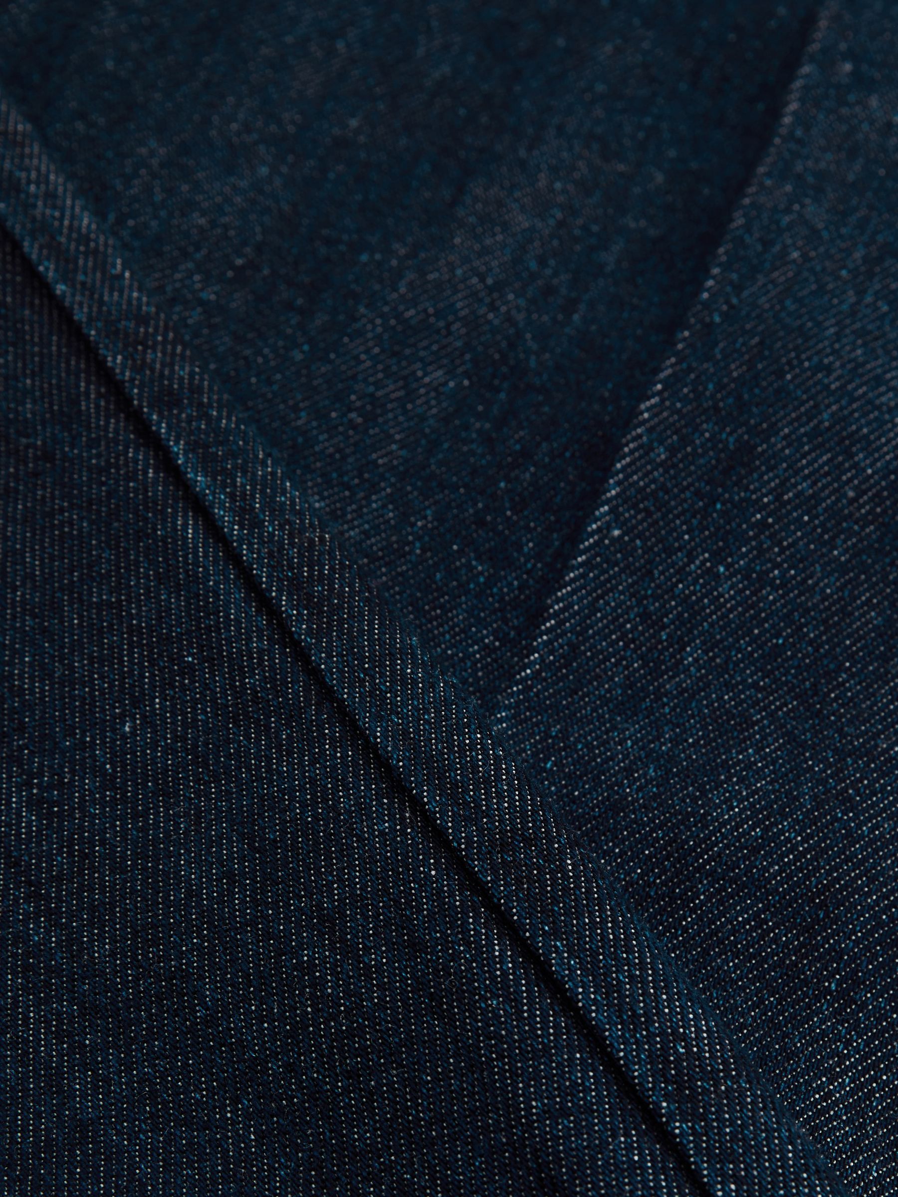 Denim-Look Wide-Leg Trousers in Dark Blue