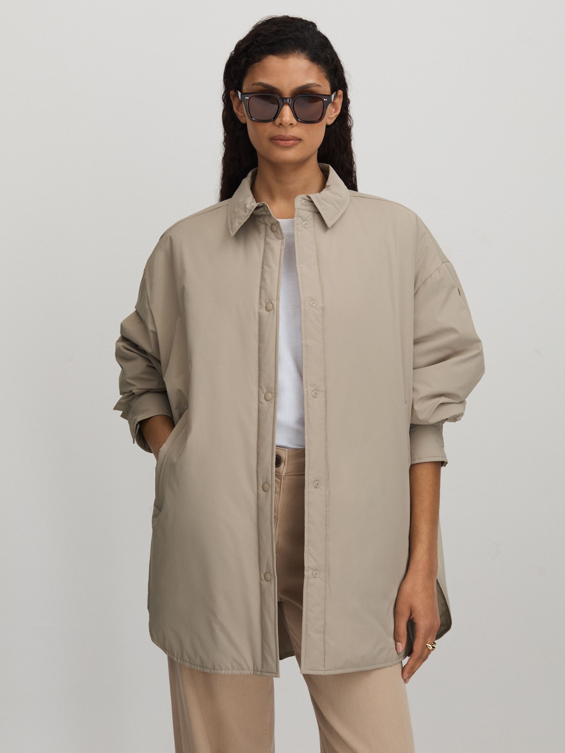 Scandinavian Edition Padded Shirt Jacket in Khaki