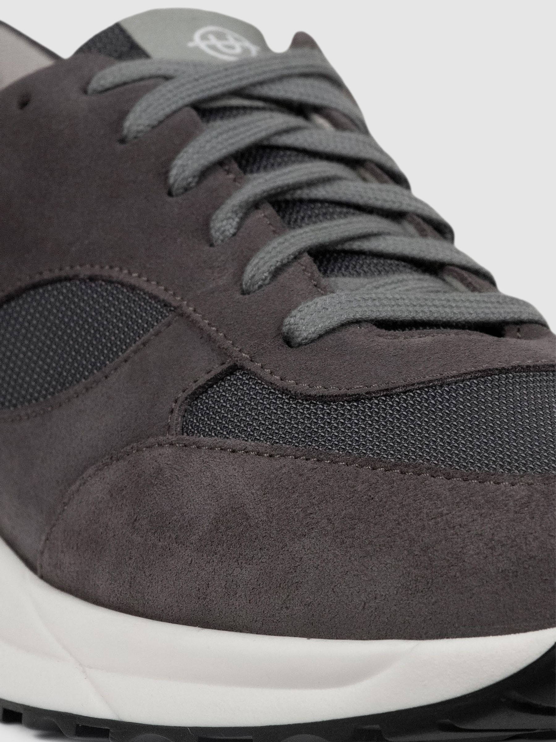 Unseen Footwear Suede and Mesh Rozel Trainers in Grey