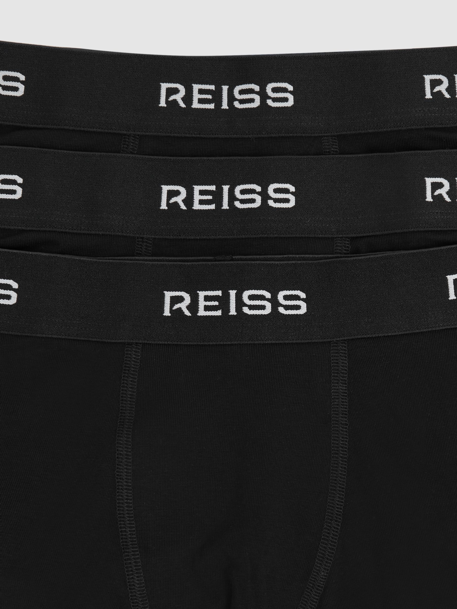 13-14 yrs Stretch-Cotton Logo-Waistband Boxer Shorts 3 Pack in Black
