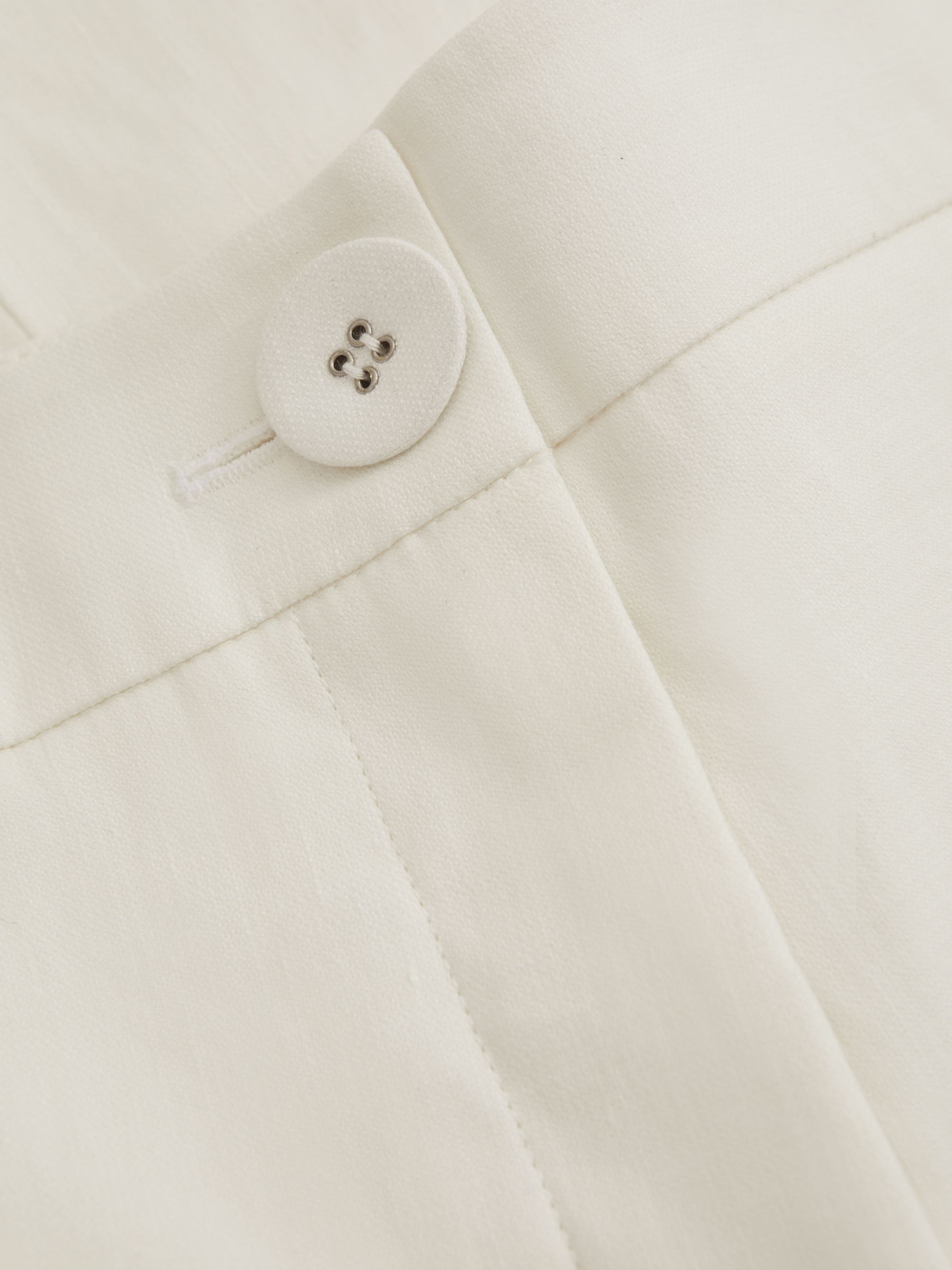 Anna Quan Wide Leg Linen Blend Trousers in Ivory