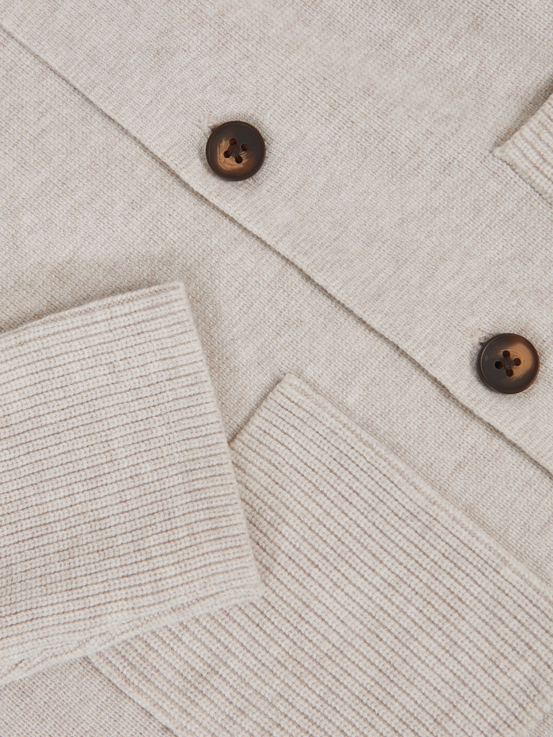 13-14 yrs Button-Through Knitted Cardigan in Oatmeal Melange