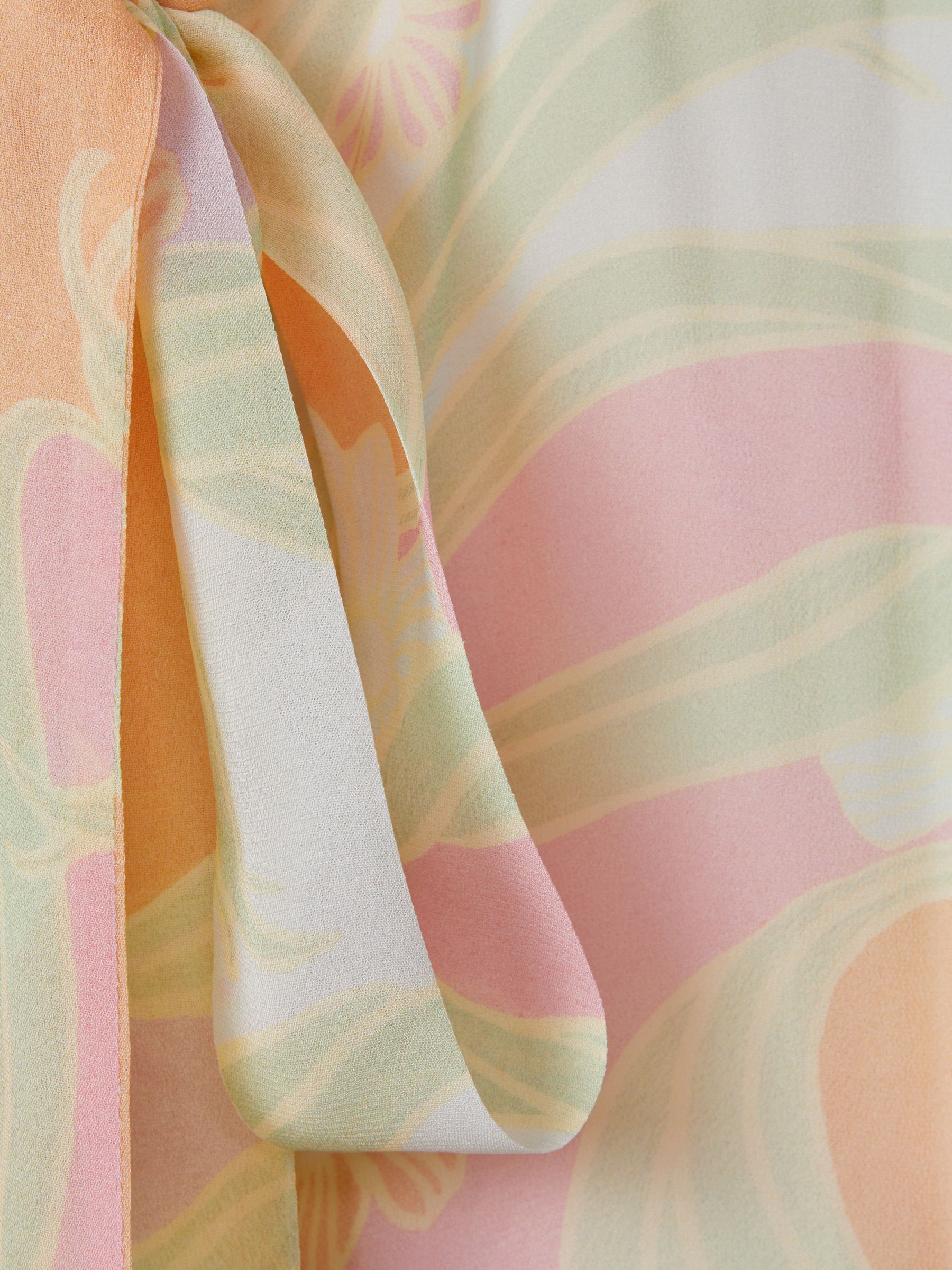 Florere Printed Tie Neck Top in Multi