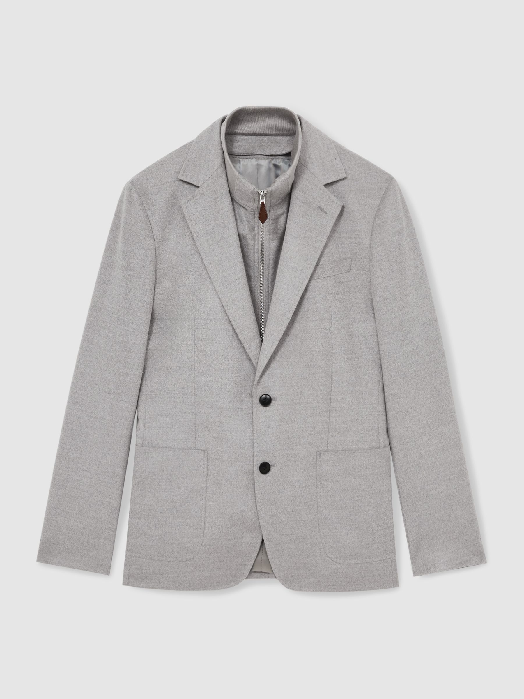 Single-Breasted Blazer With Gilet Insert Regular-Fit in Grey