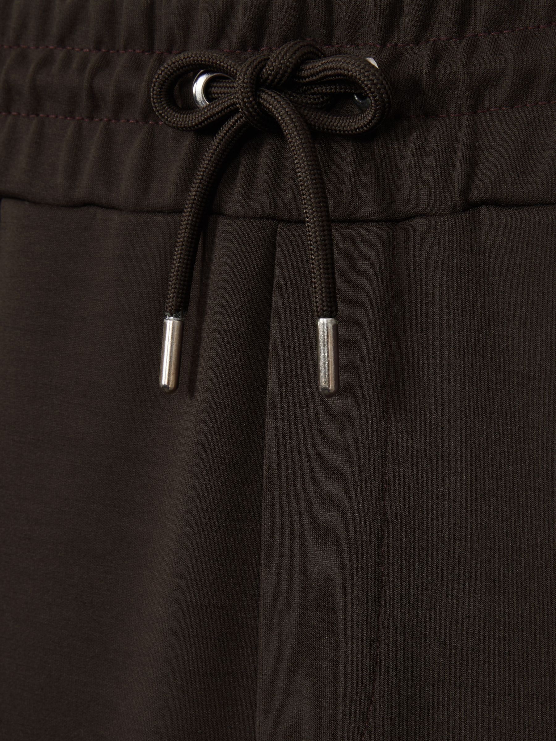 Interlock-Jersey Drawstring Joggers in Chocolate Brown