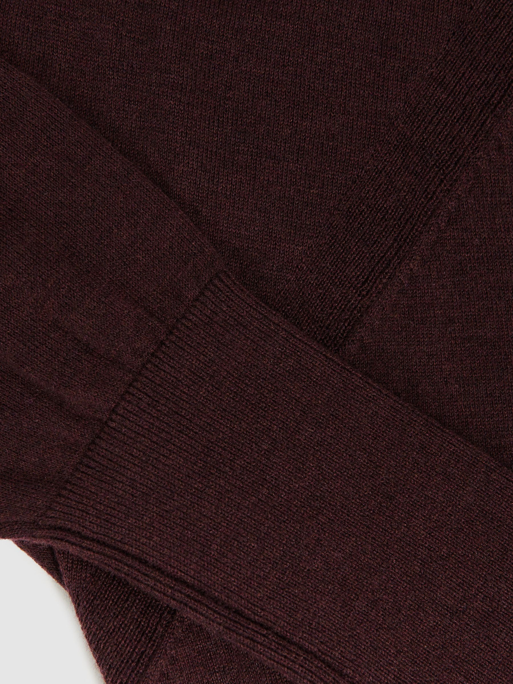 Wool Scarf-Tie Draped Jumper in Burgundy