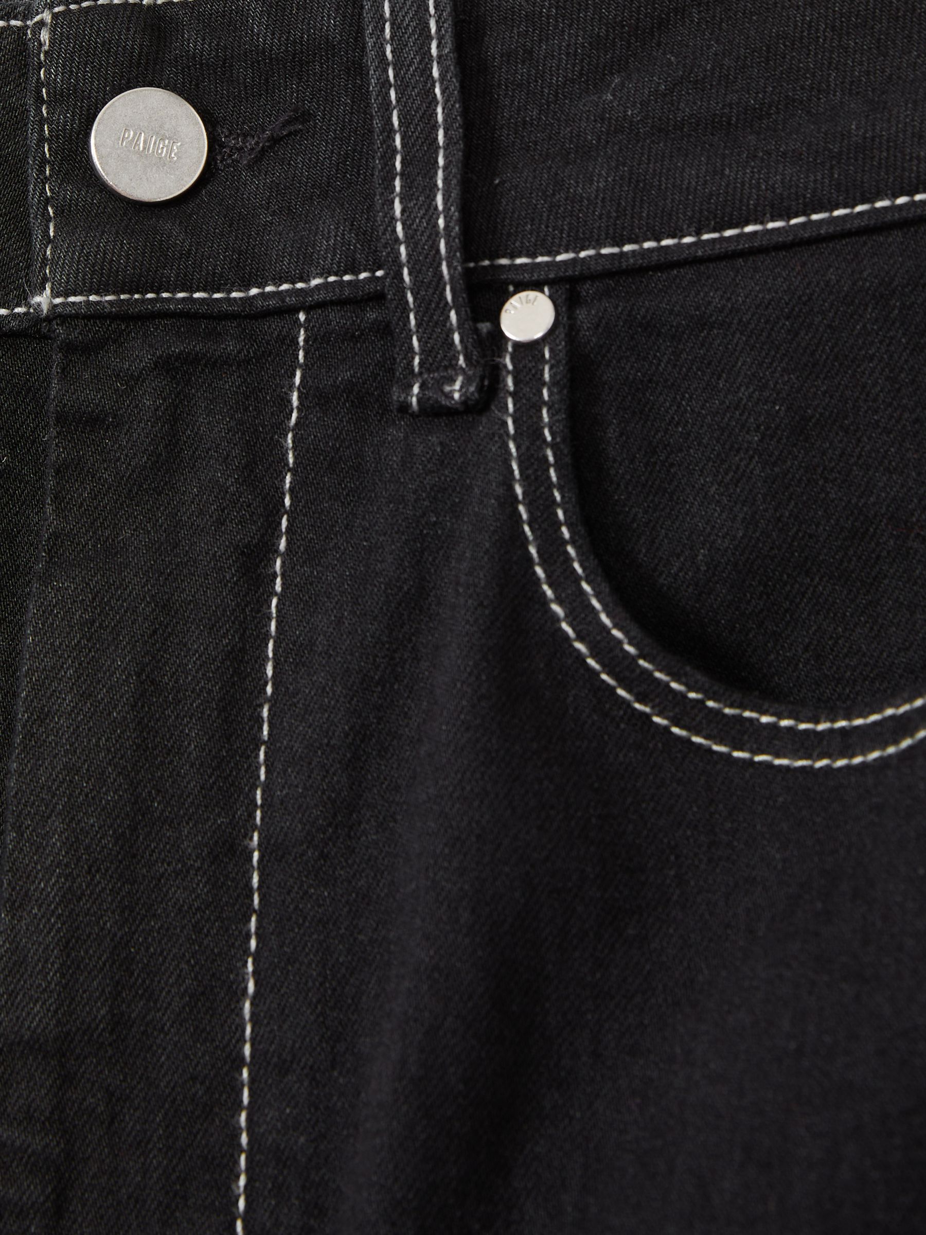 Paige Wide-Leg Cuffed Jeans in Black