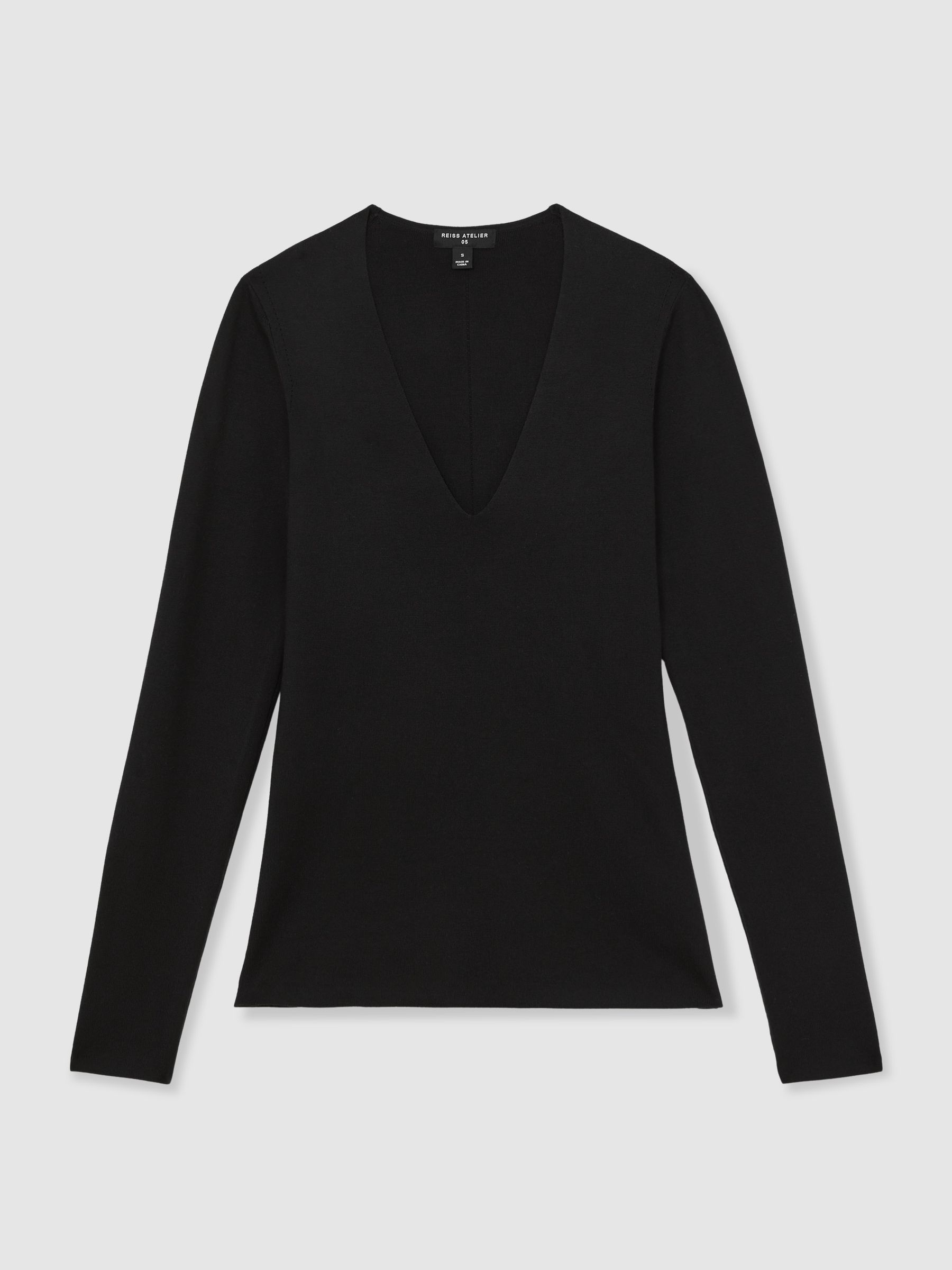 Atelier Knitted Silk-Blend Top in Black