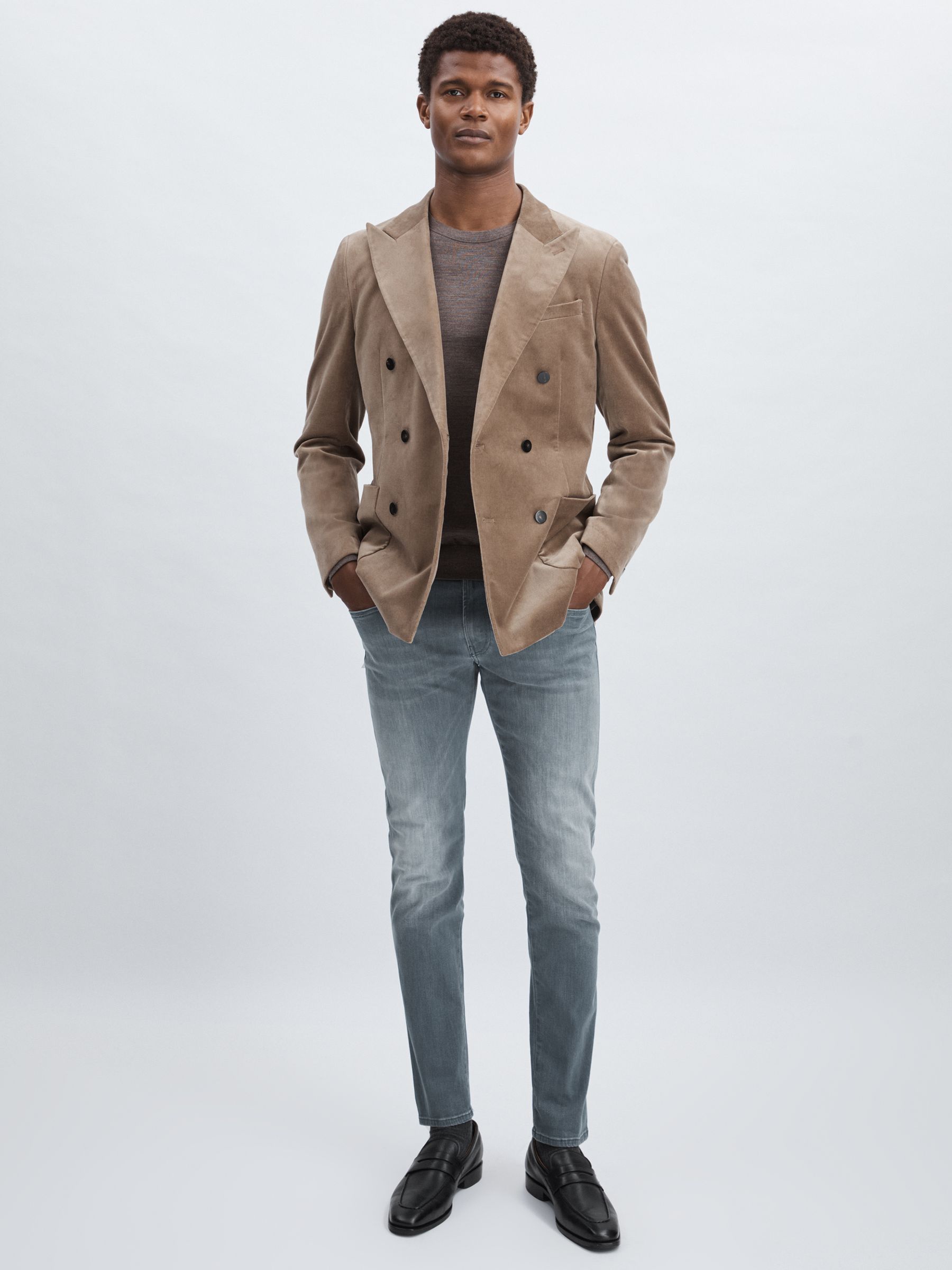 Replay Slim-Fit Hyperflex Jeans in Mid Grey