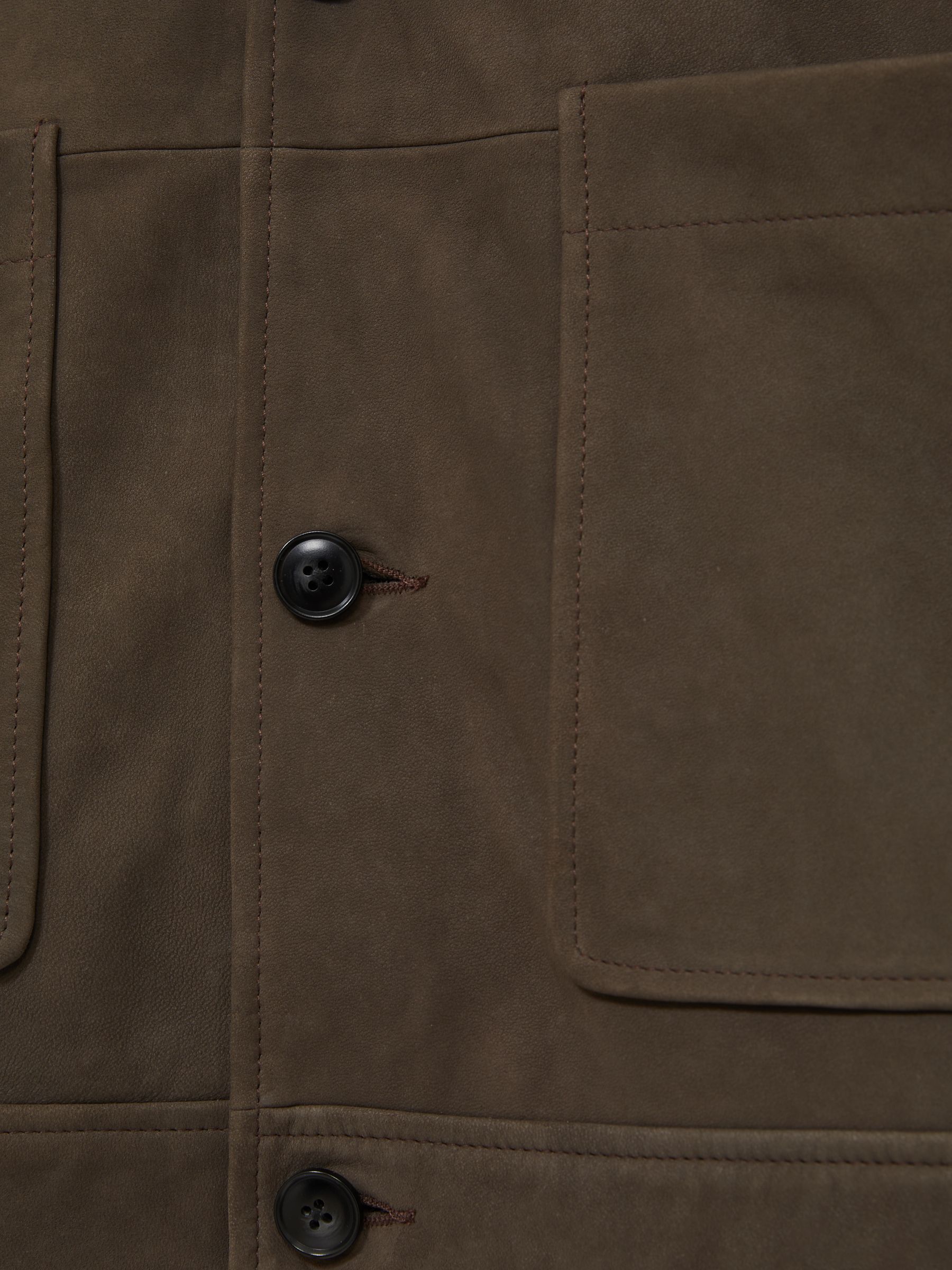 Paige Suede Chore Jacket in Brown/Khaki