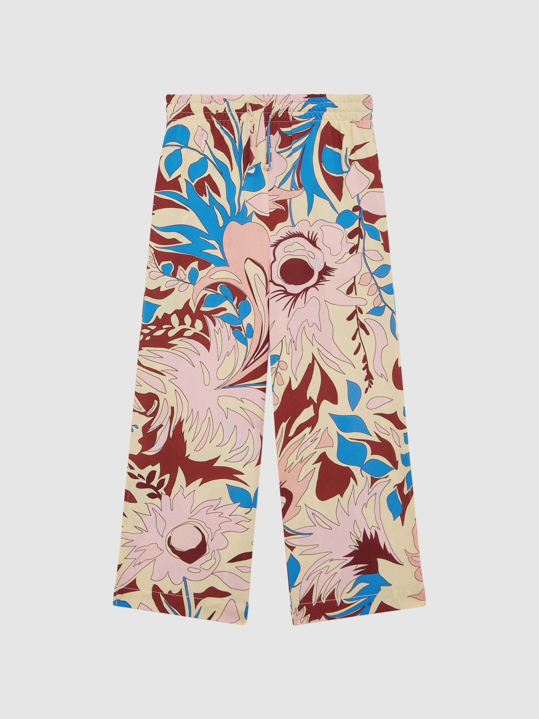 9-12 yrs Floral Printed Straight Leg Trousers in Lilac