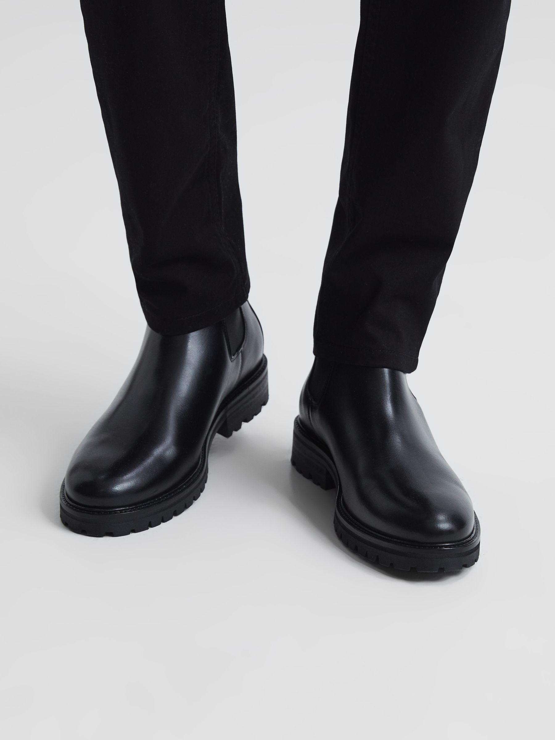 Leather Chelsea Boots in Black