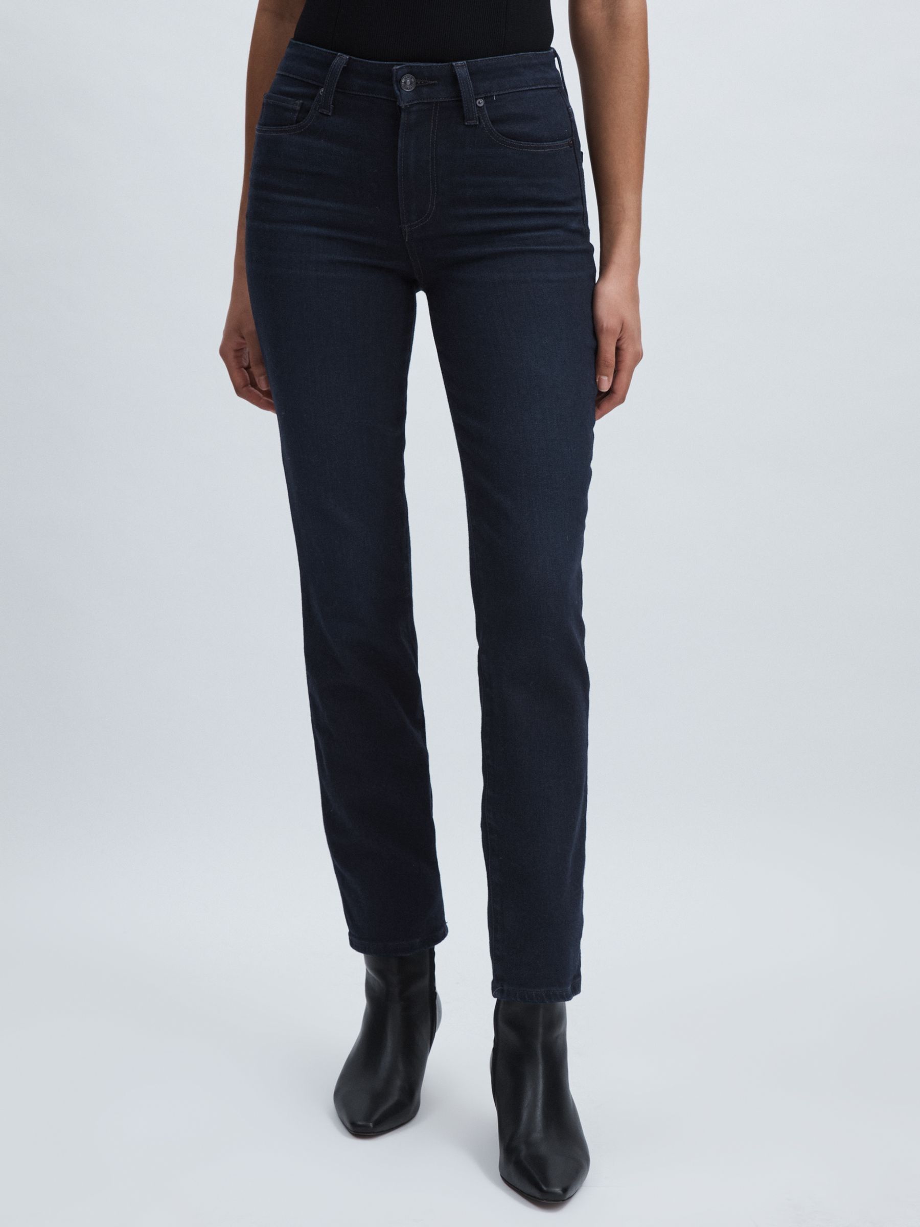 Paige High Rise Straight Leg Jeans in Duchess Blue