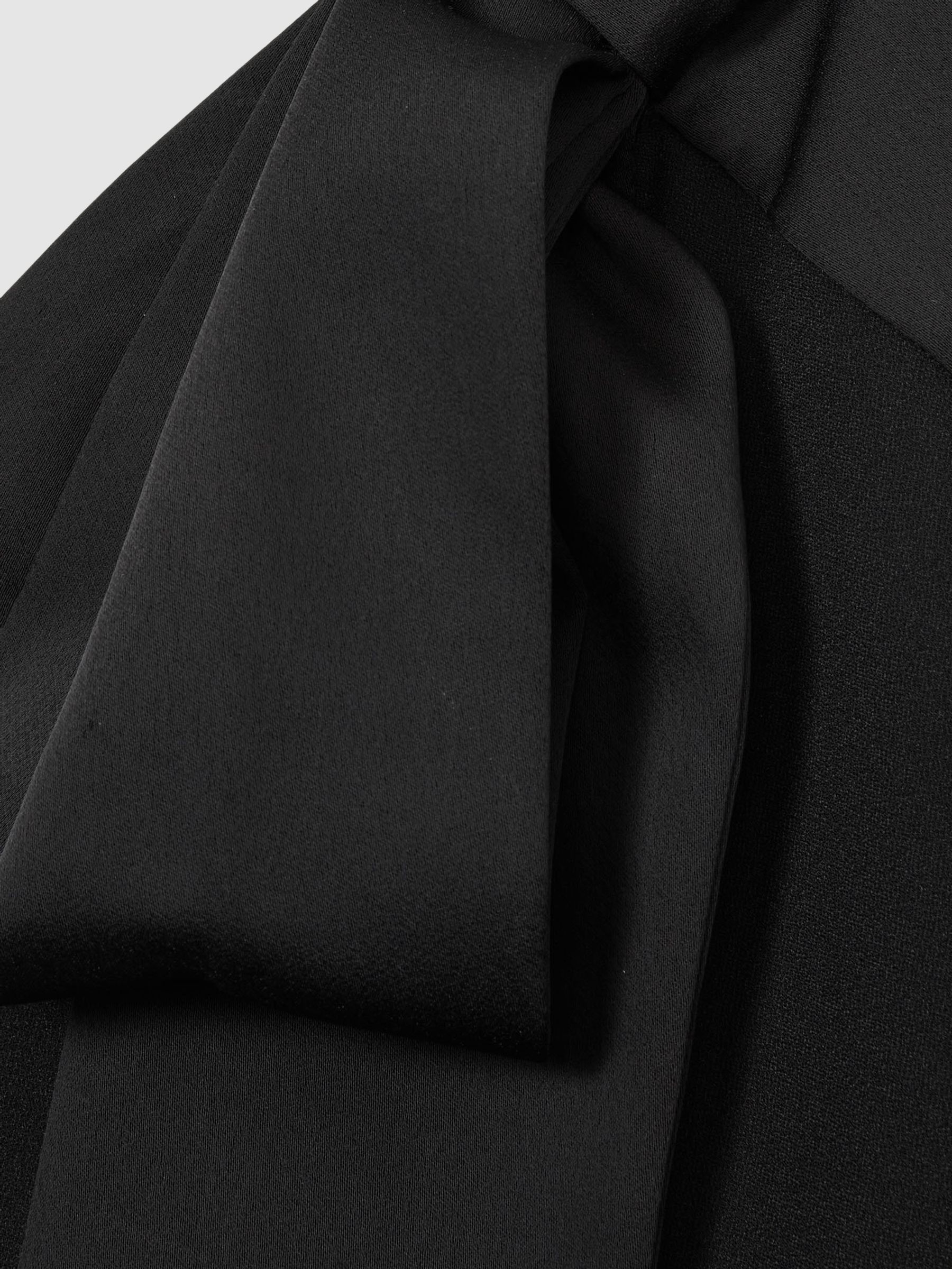 Florere Bow-Detail Halterneck Maxi Dress in Black