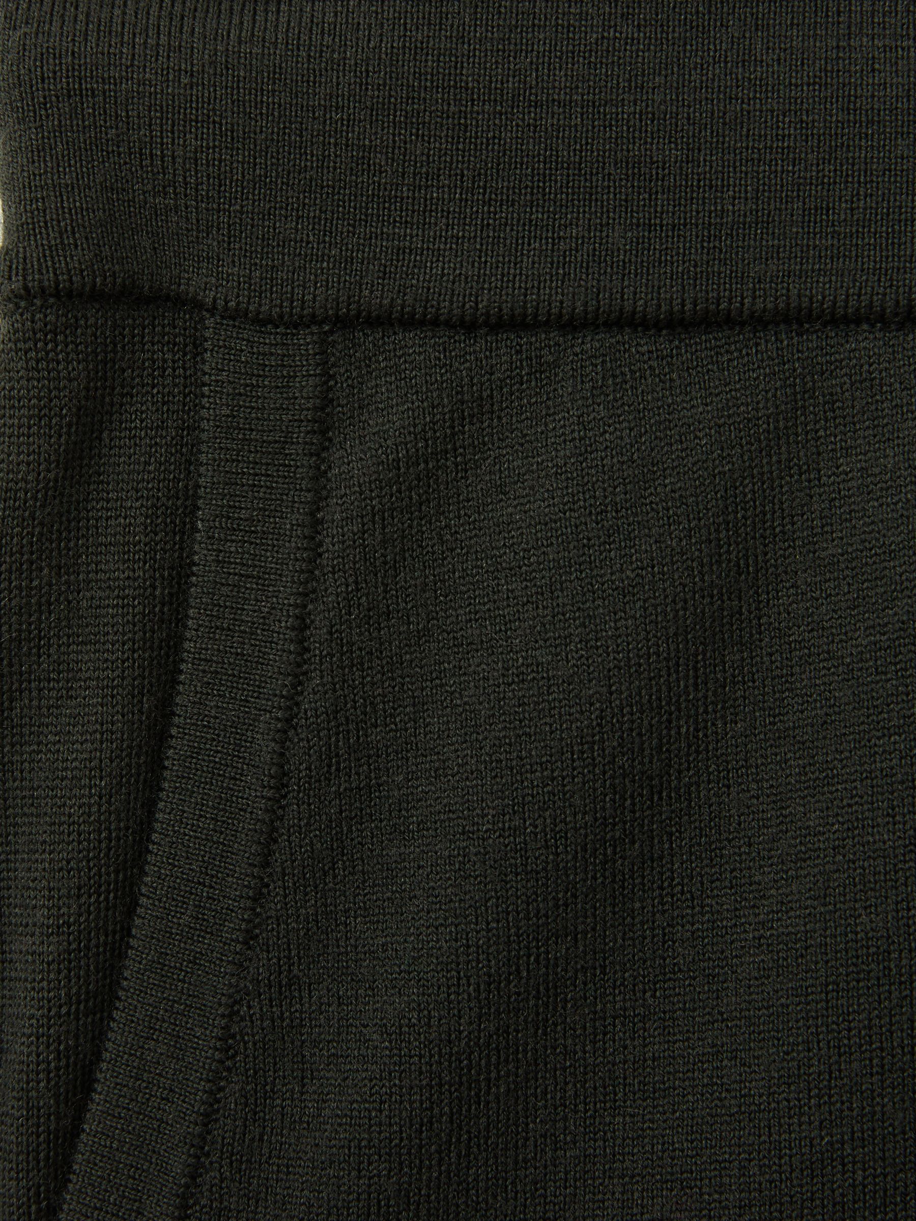 Merino Wool Blend Drawstring Joggers in Dark Military Green