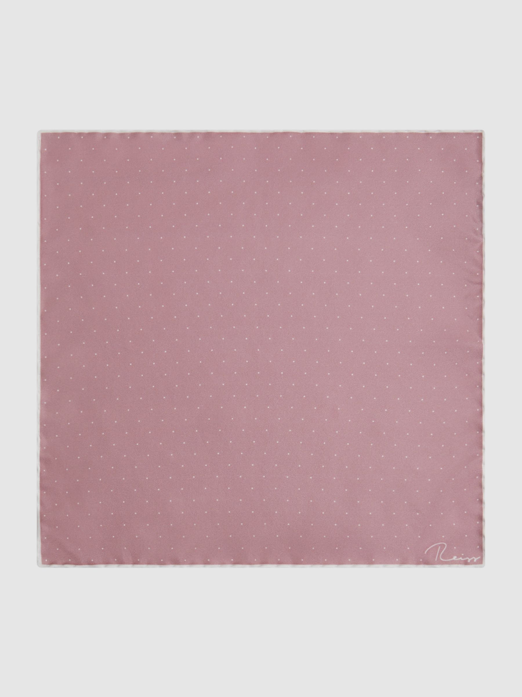 Polka Dot Silk Pocket Square in Pink