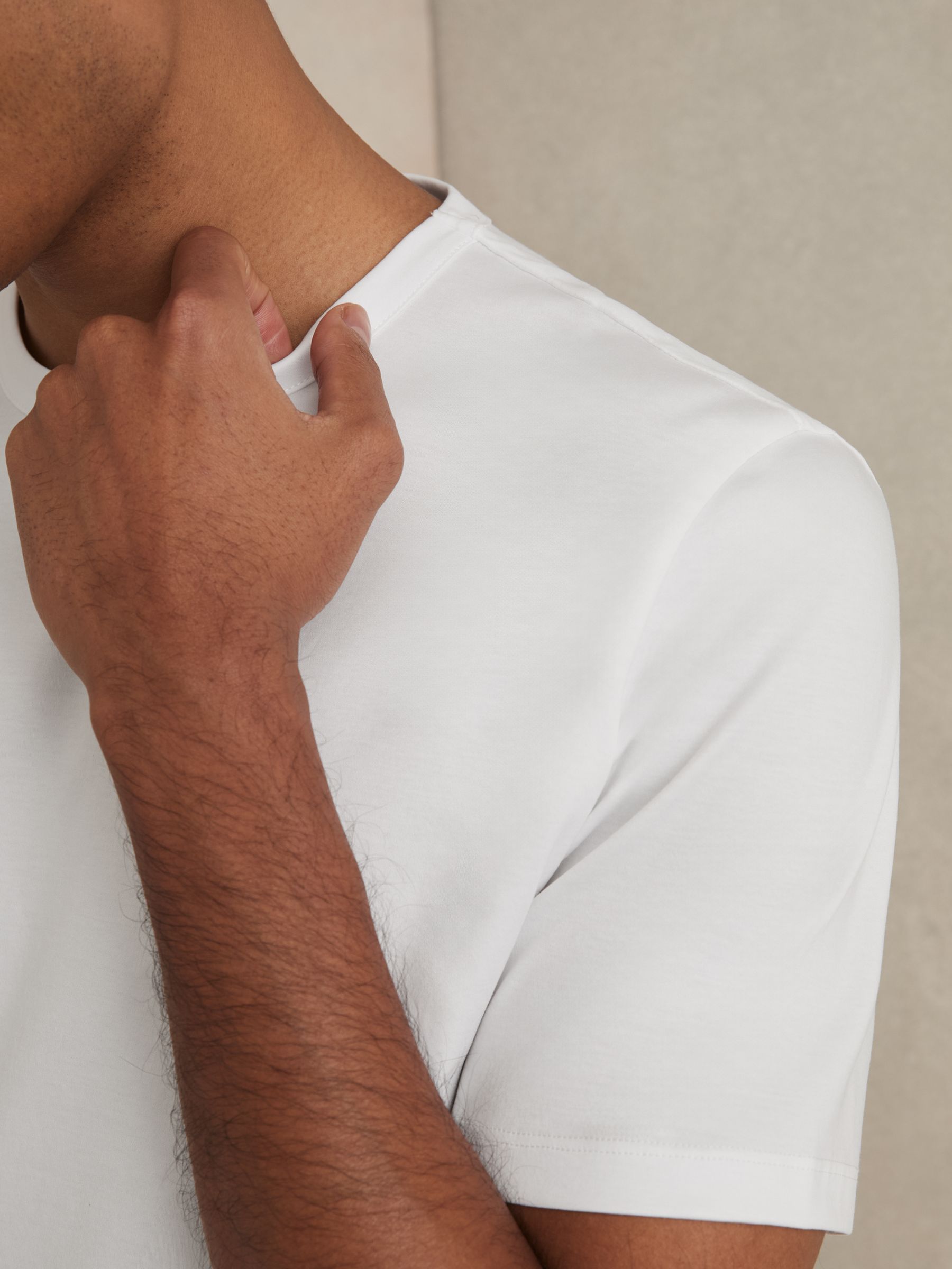 Airwater-Cotton Crew-Neck T-Shirt in White