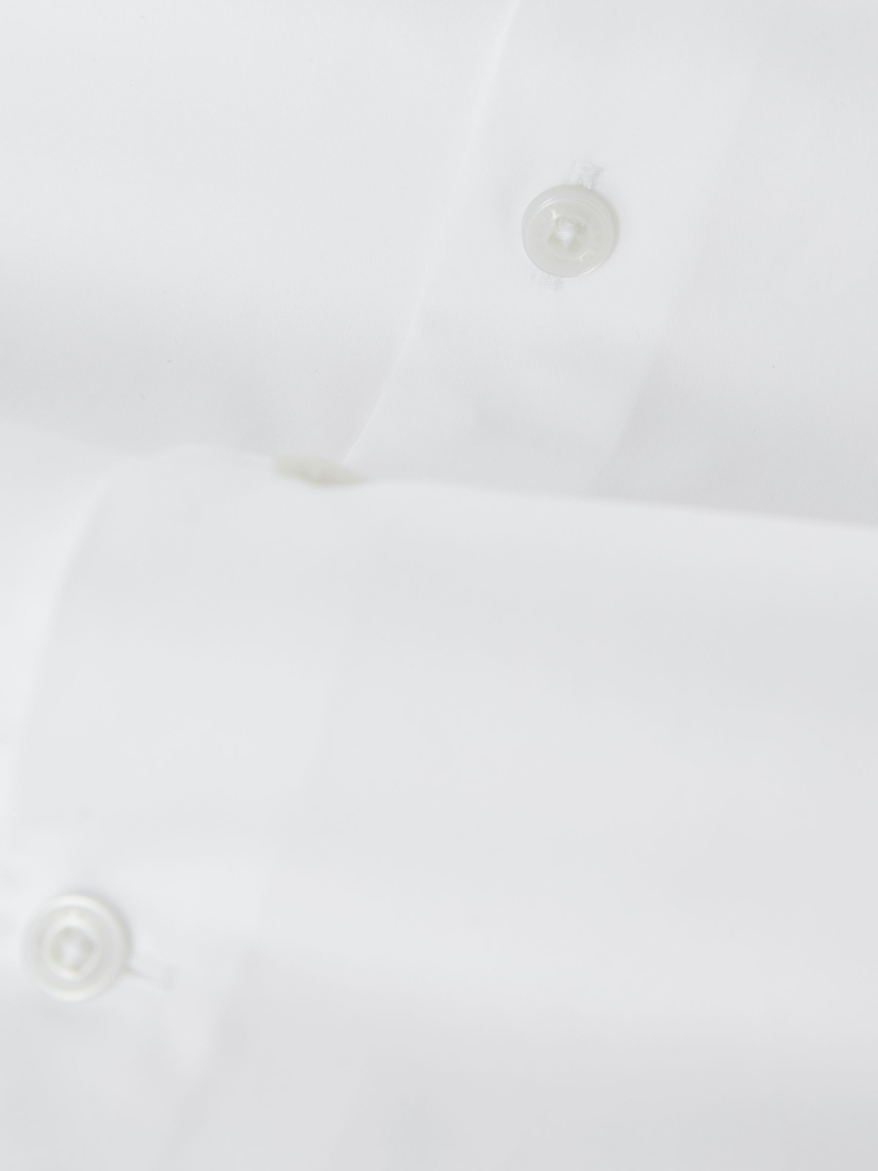 Slim Fit Cotton Sateen Shirt in White