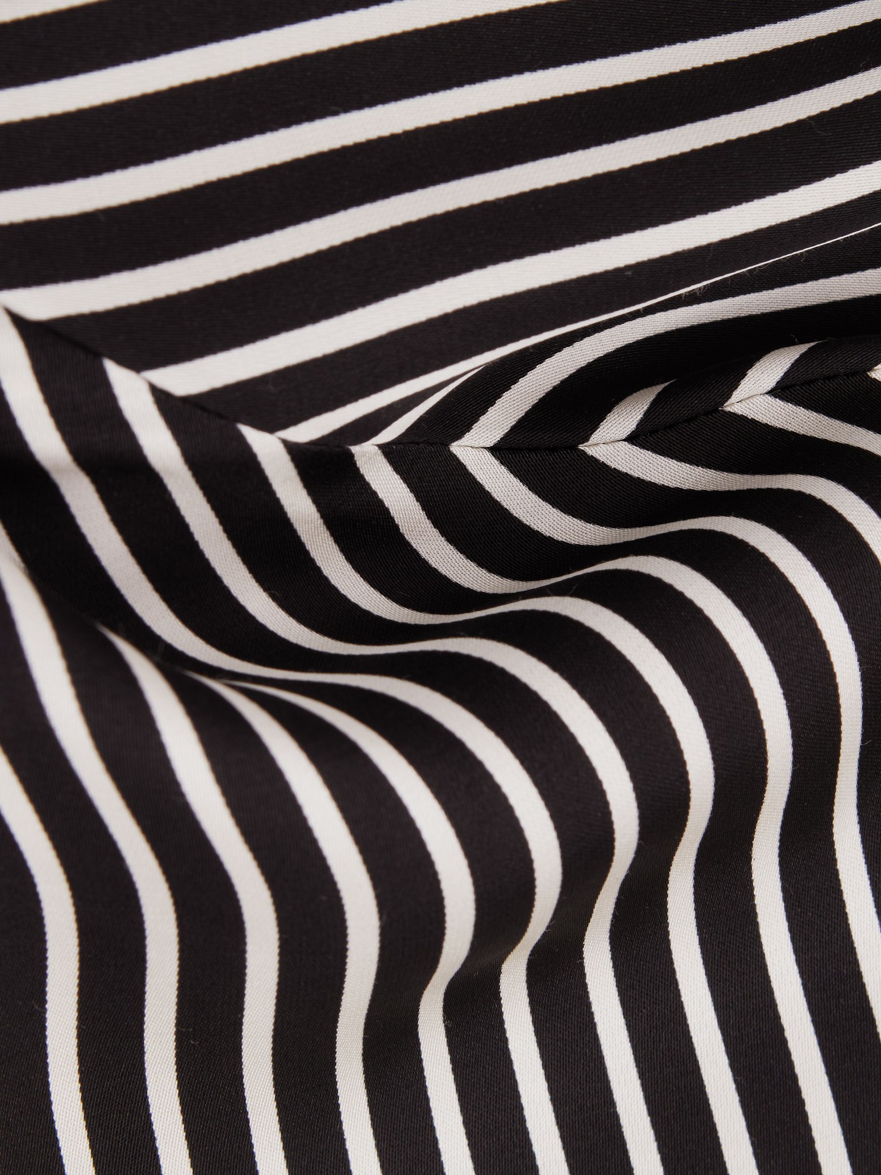 Camilla Black Striped Lace Trim Midi Dress