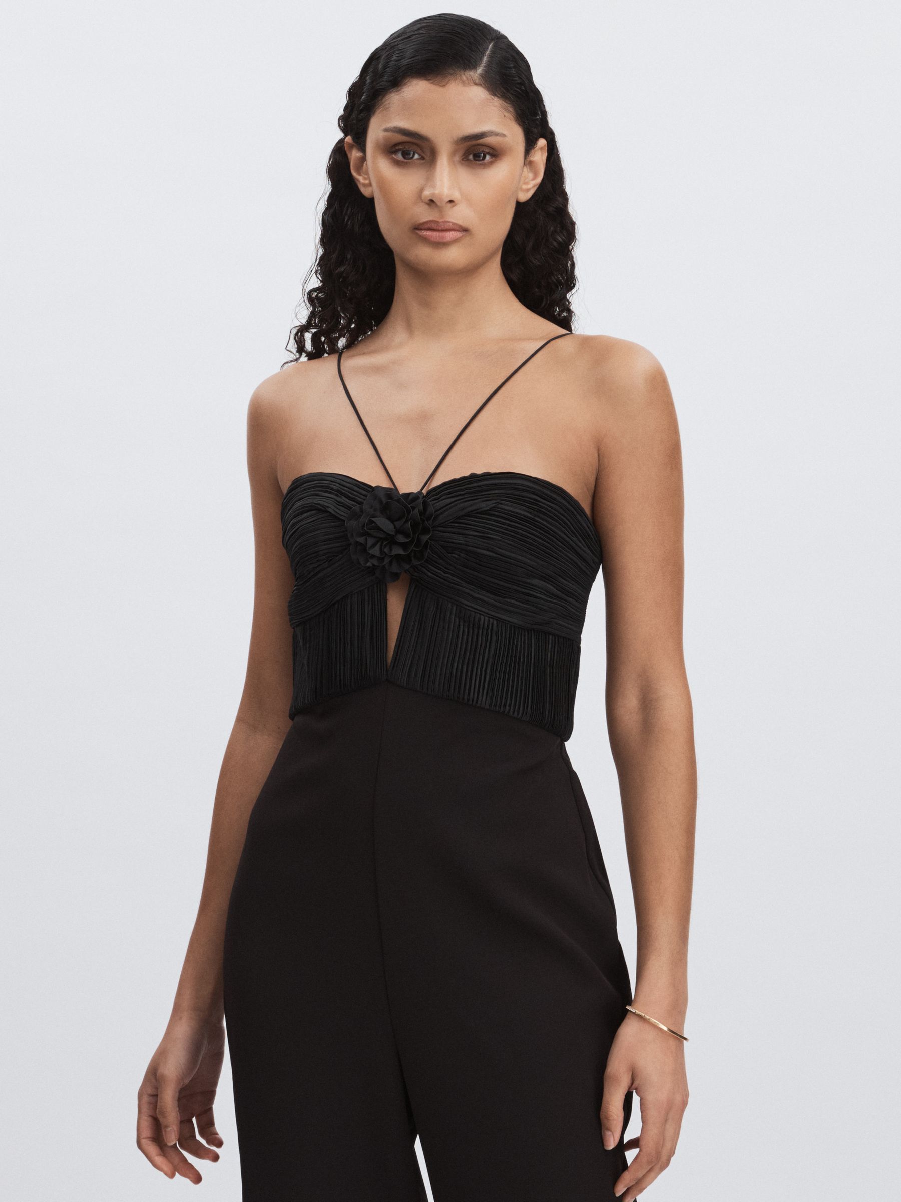 Amur Cady Rosette Jumpsuit in Black