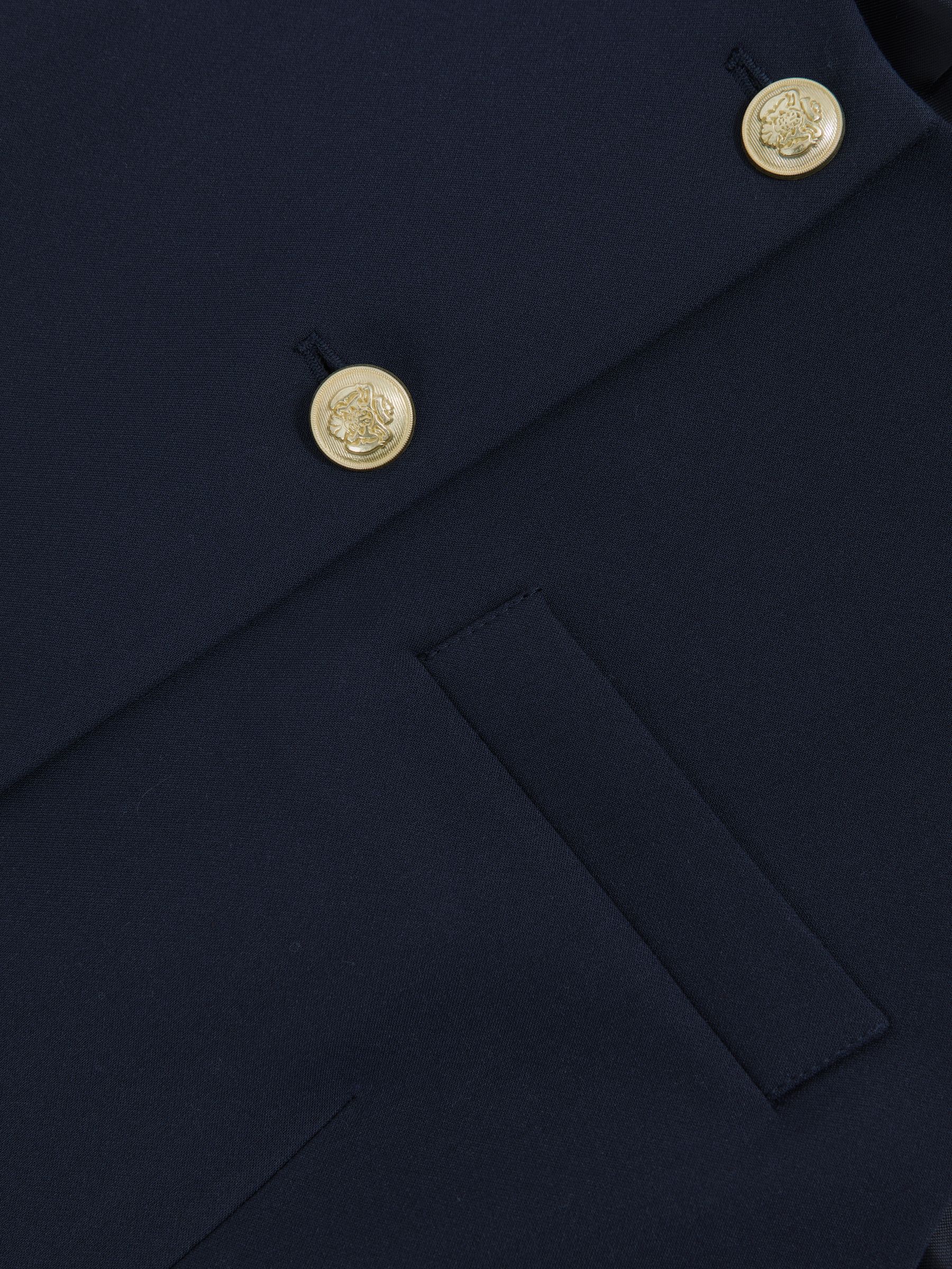 High-Neck Longline Waistcoat in Navy