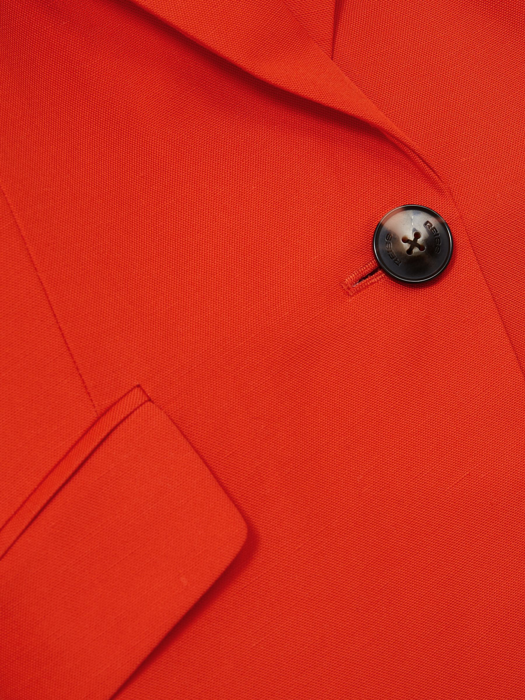 Single Breasted Suit Jacket With Linen in Orange