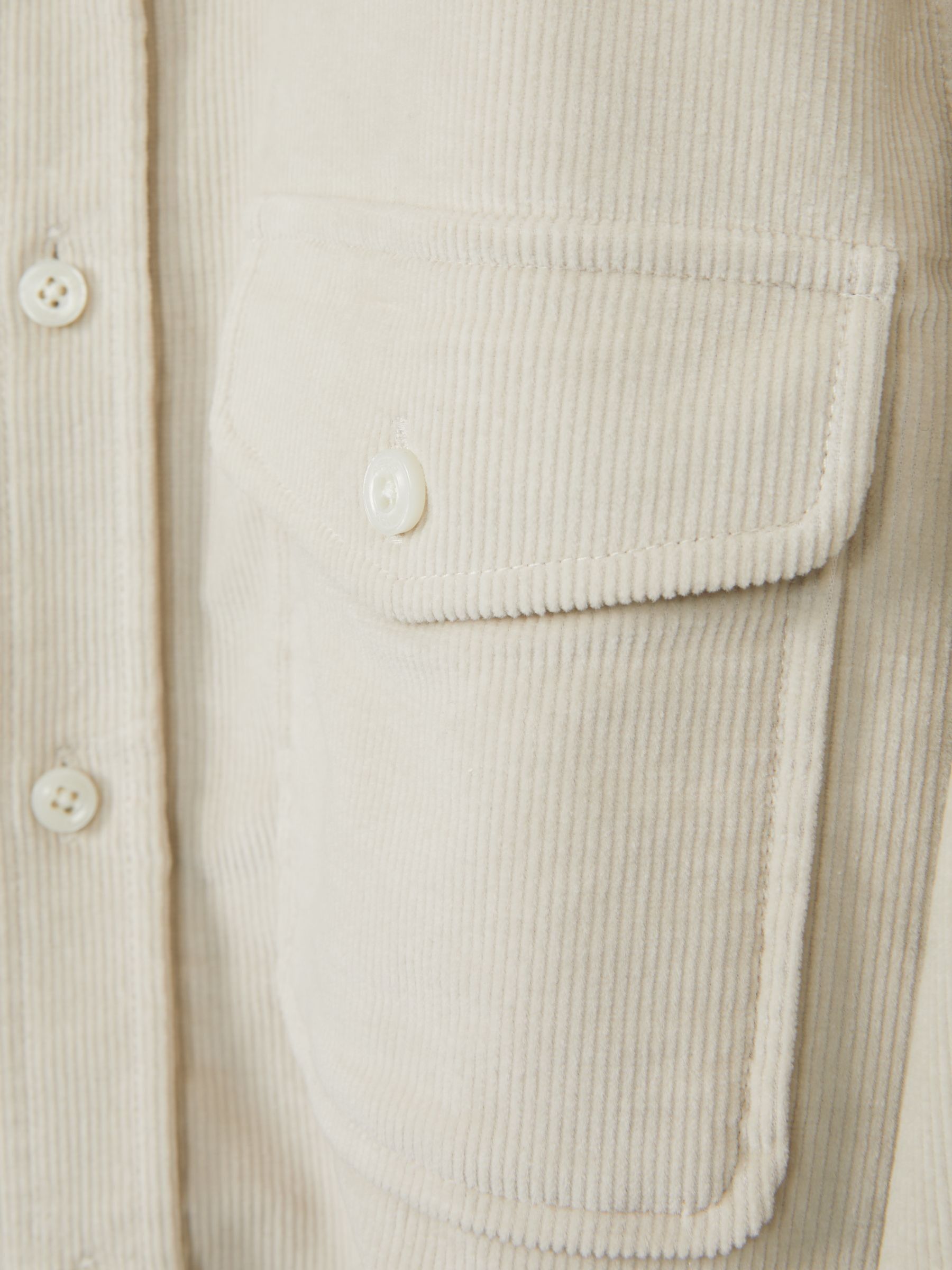 Cotton-Blend Corduroy Overshirt in Stone