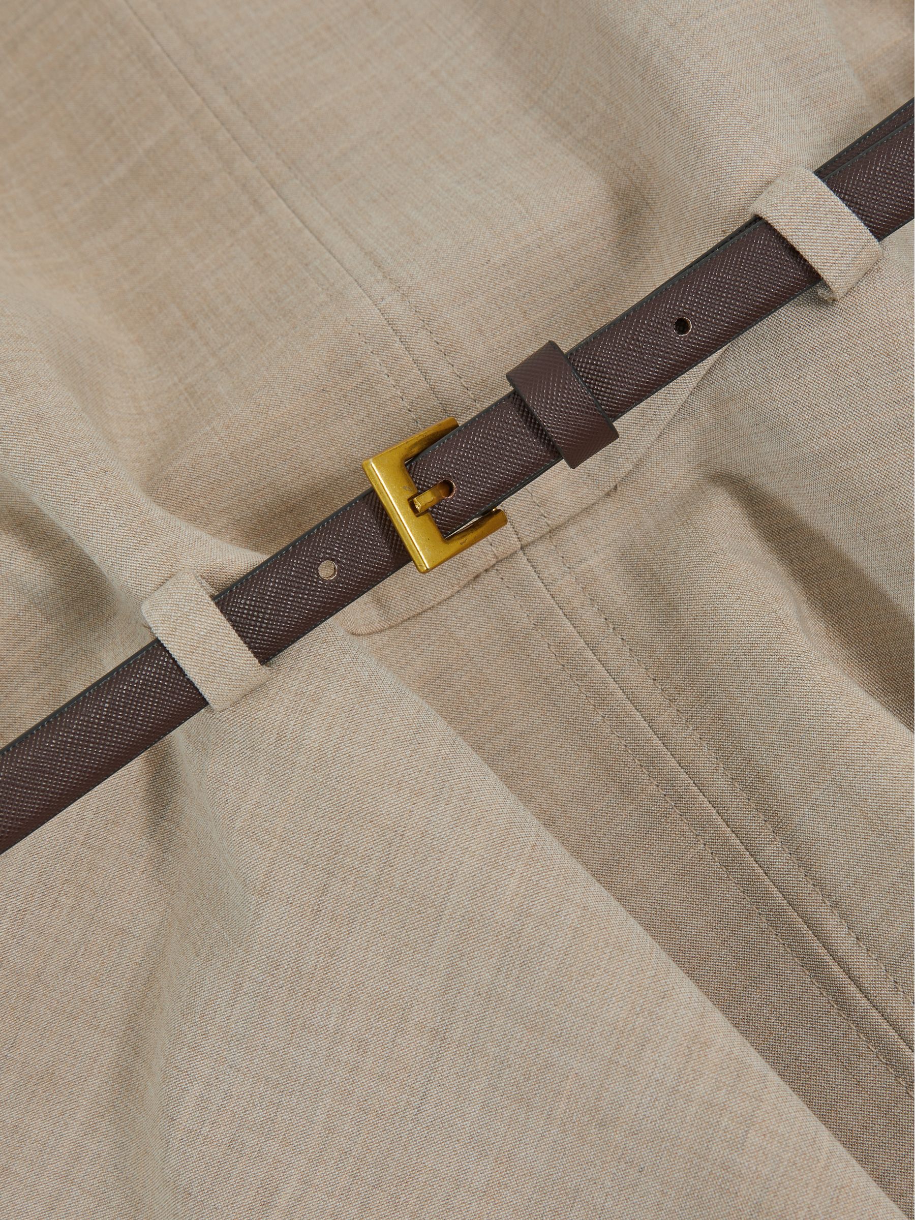 13-14 yrs Drop Waist Belted Sleeveless Dress in Neutral