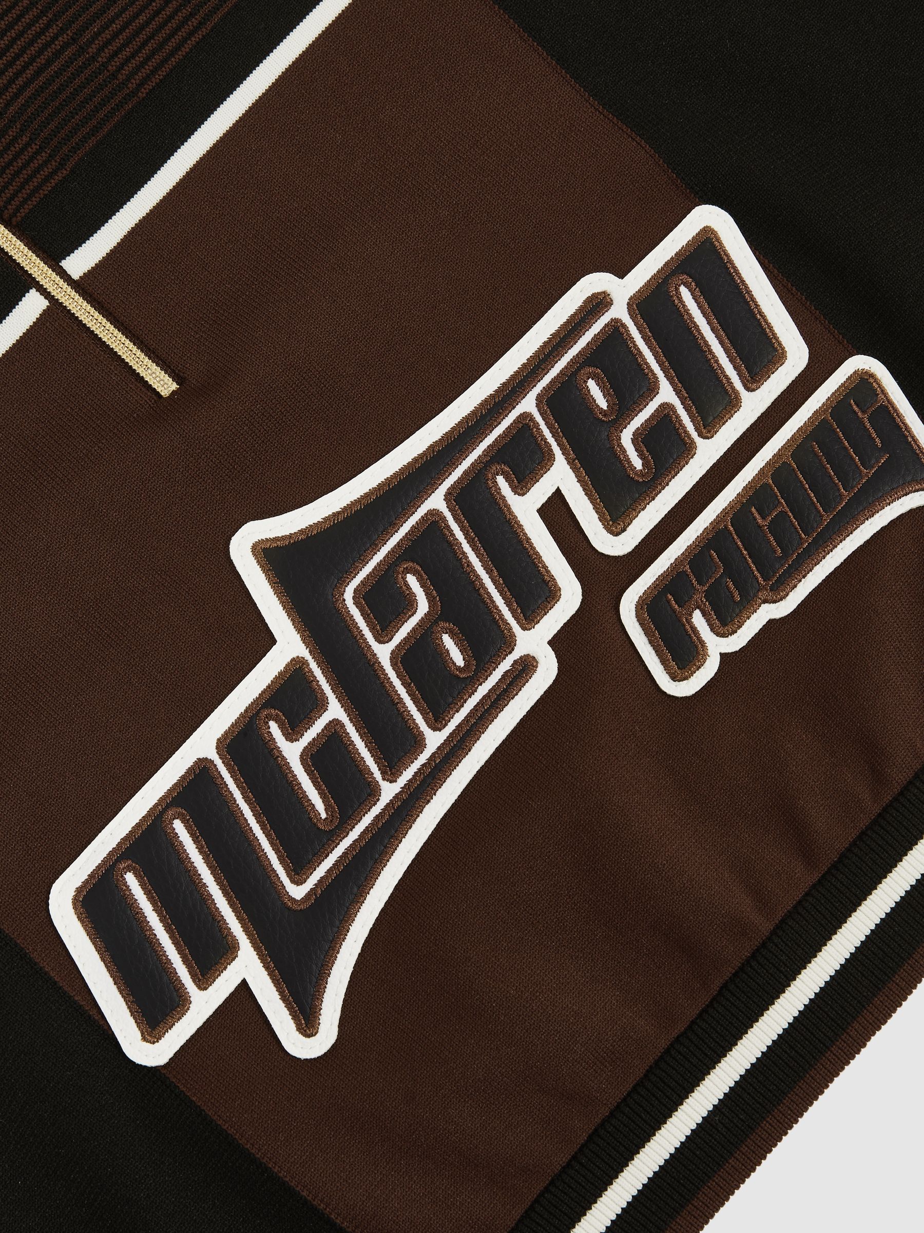 McLaren F1 Team Half-Zip Crop Top in Chocolate Brown