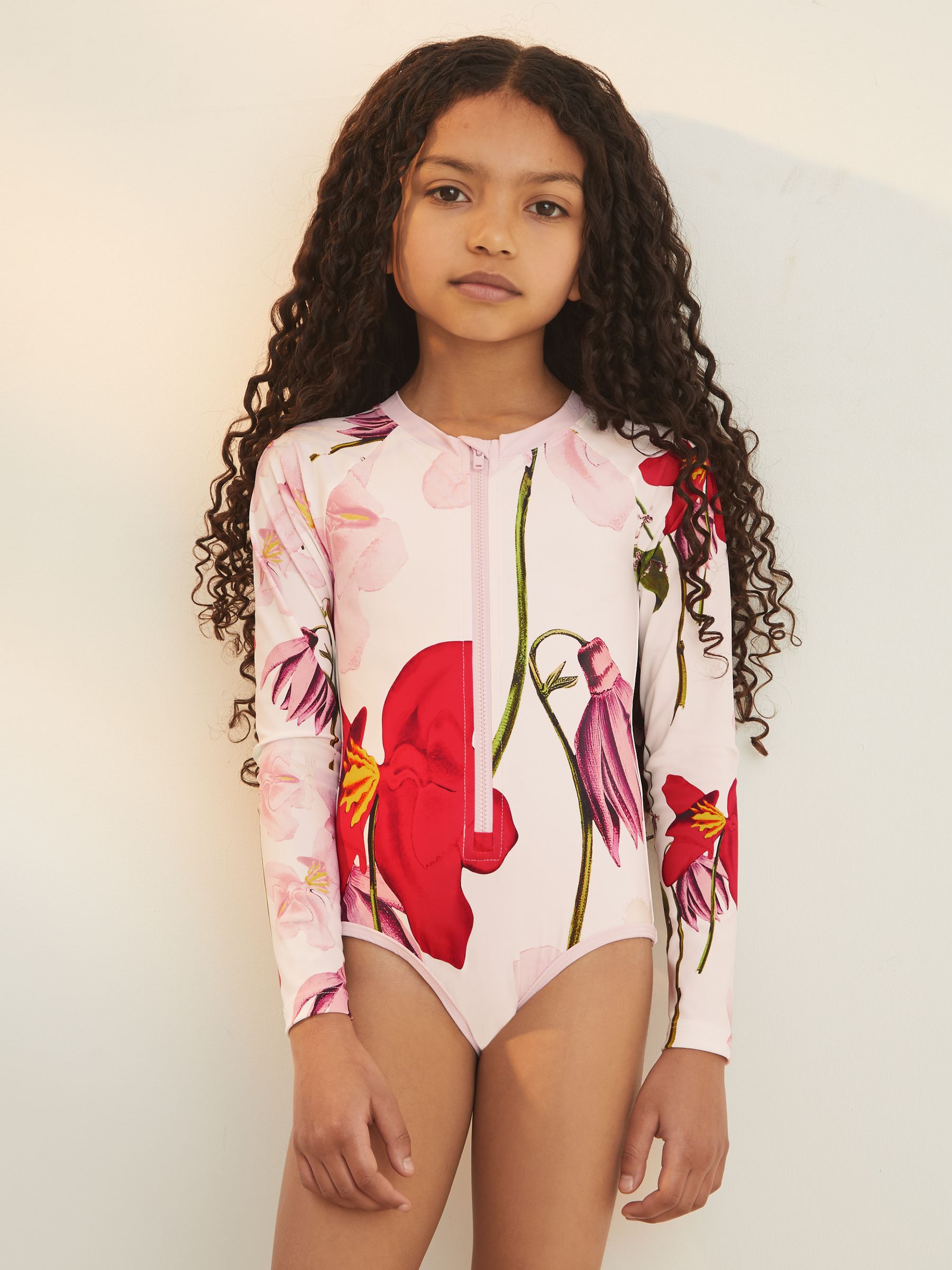 4-9 yrs Reiss | NYBG Long-Sleeve Swimsuit in Ivory