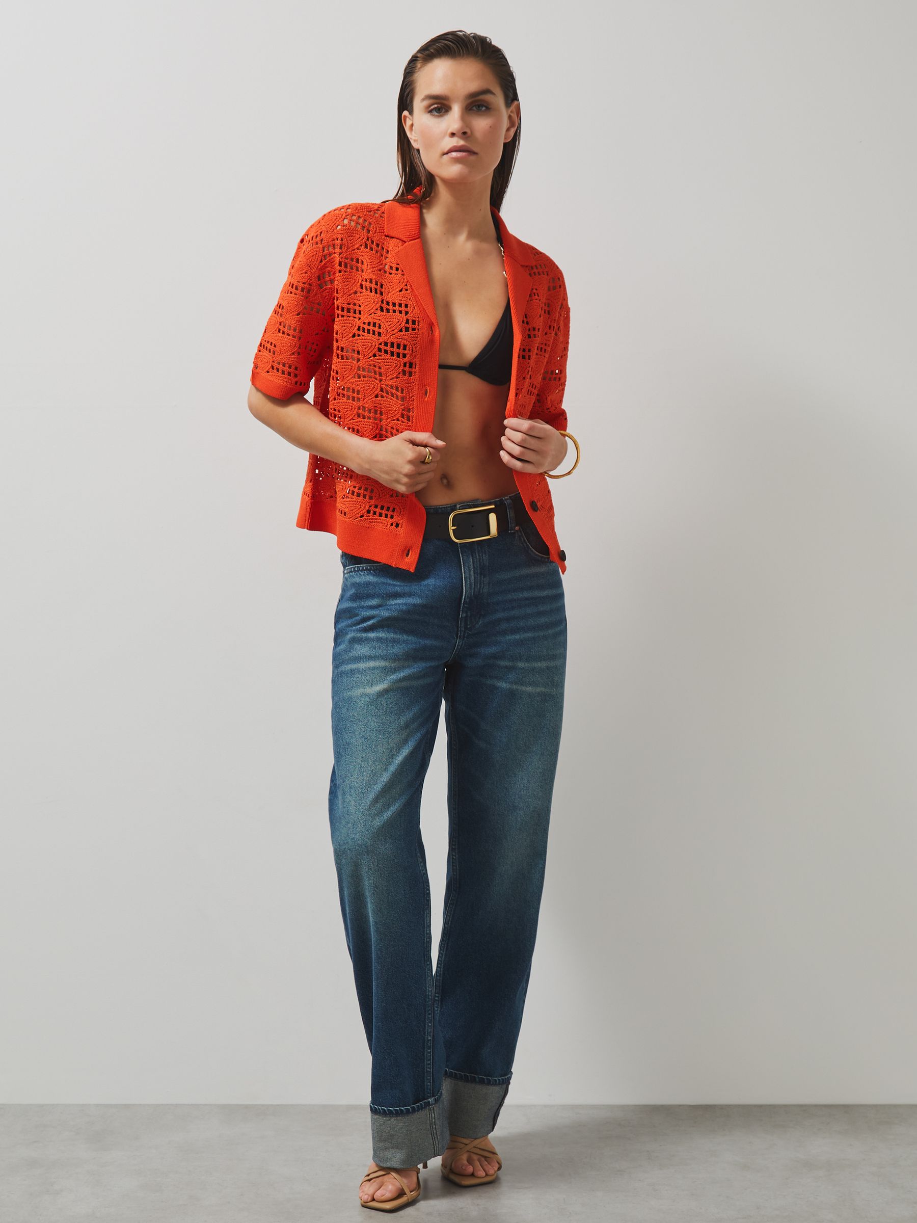 McLaren F1 Team Speedmark Crochet Shirt in Papaya