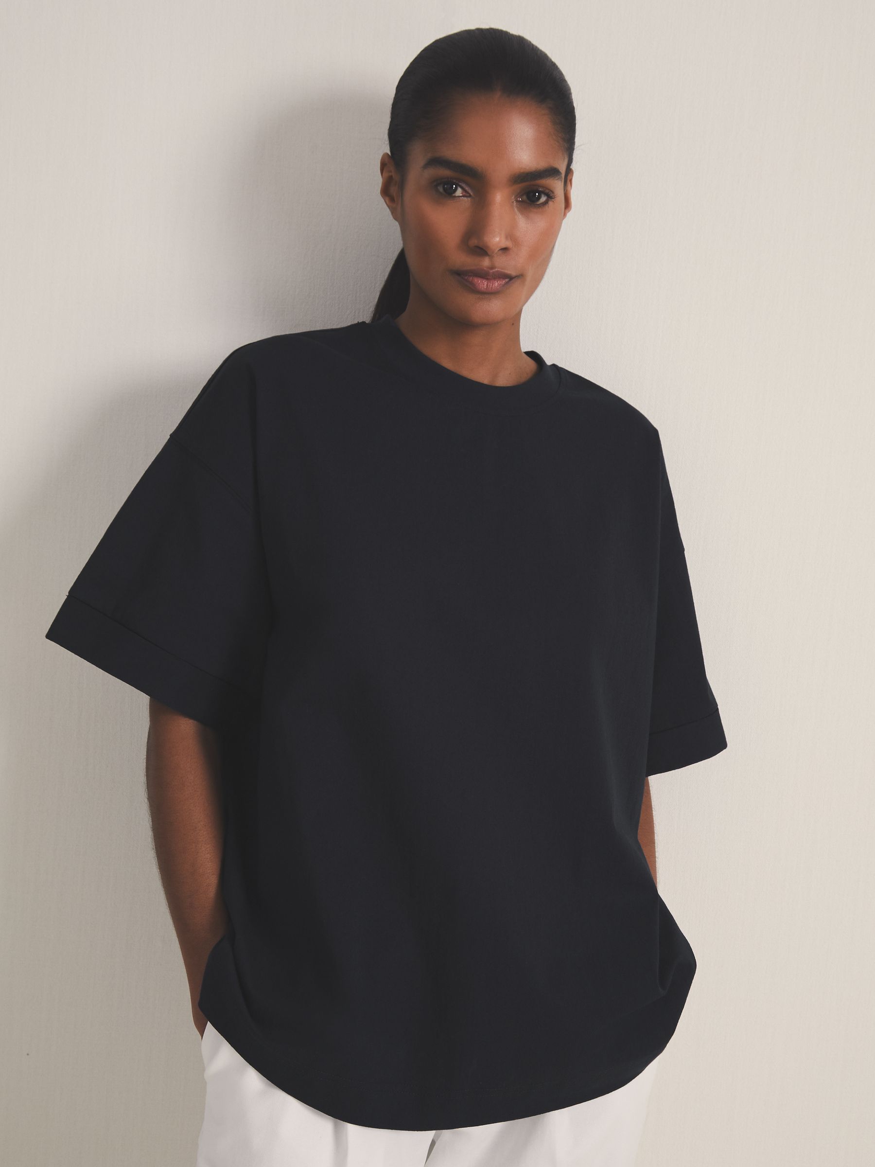 Reiss | Les 100 Ciels Oversize T-Shirt in Navy