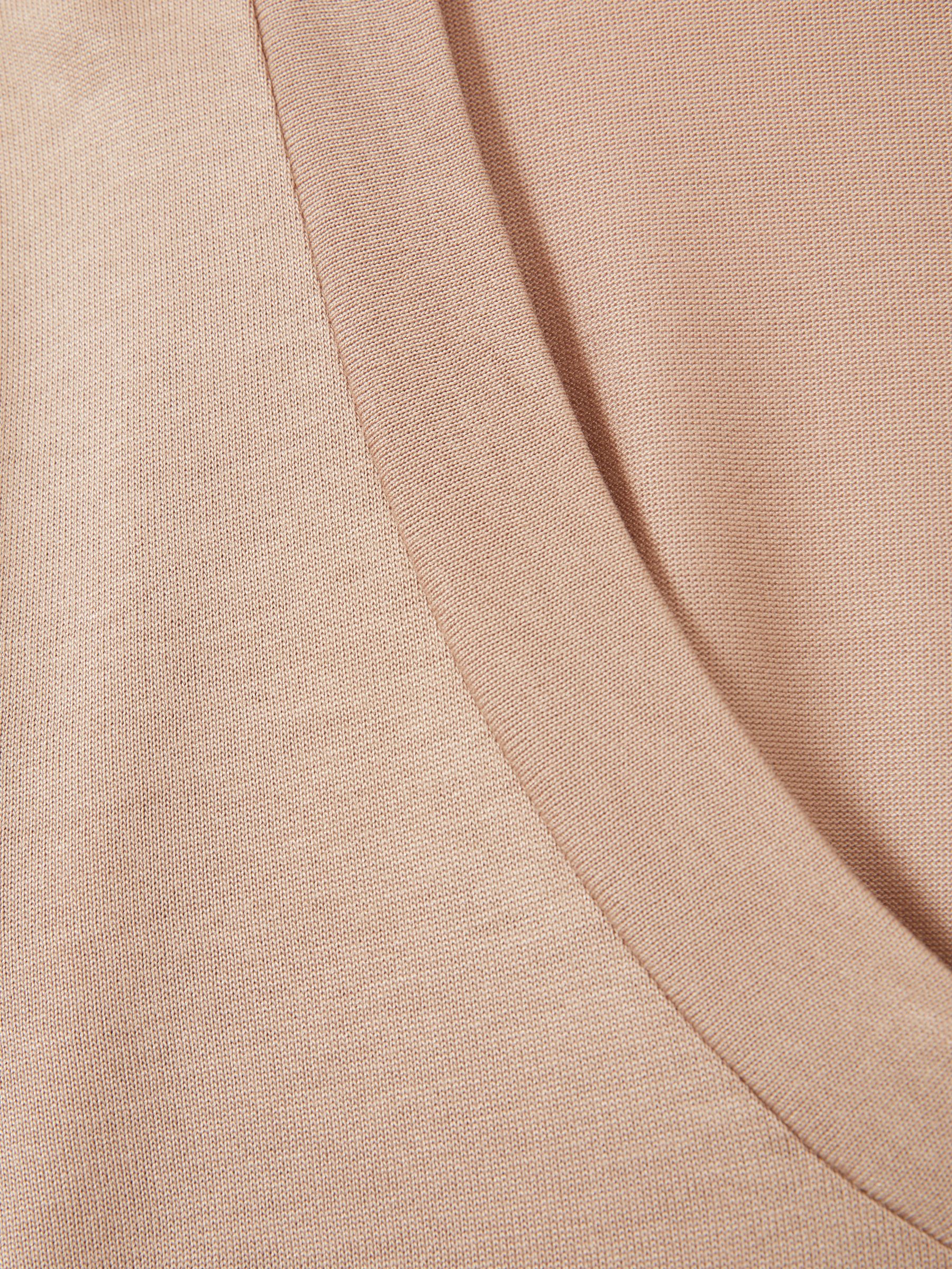 Jersey V-Neck Top in Camel