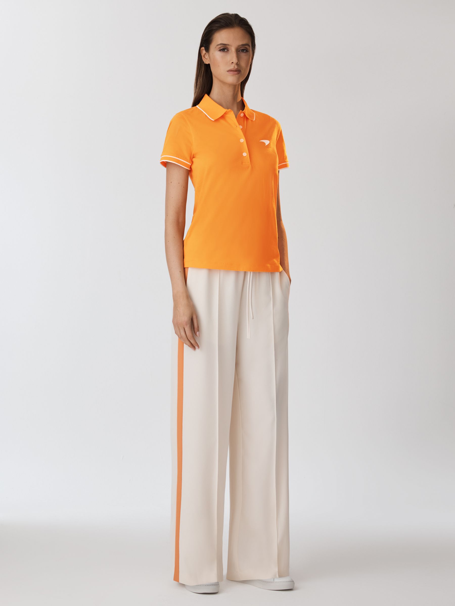 McLaren F1 Mercerised Cotton Polo Shirt in Papaya