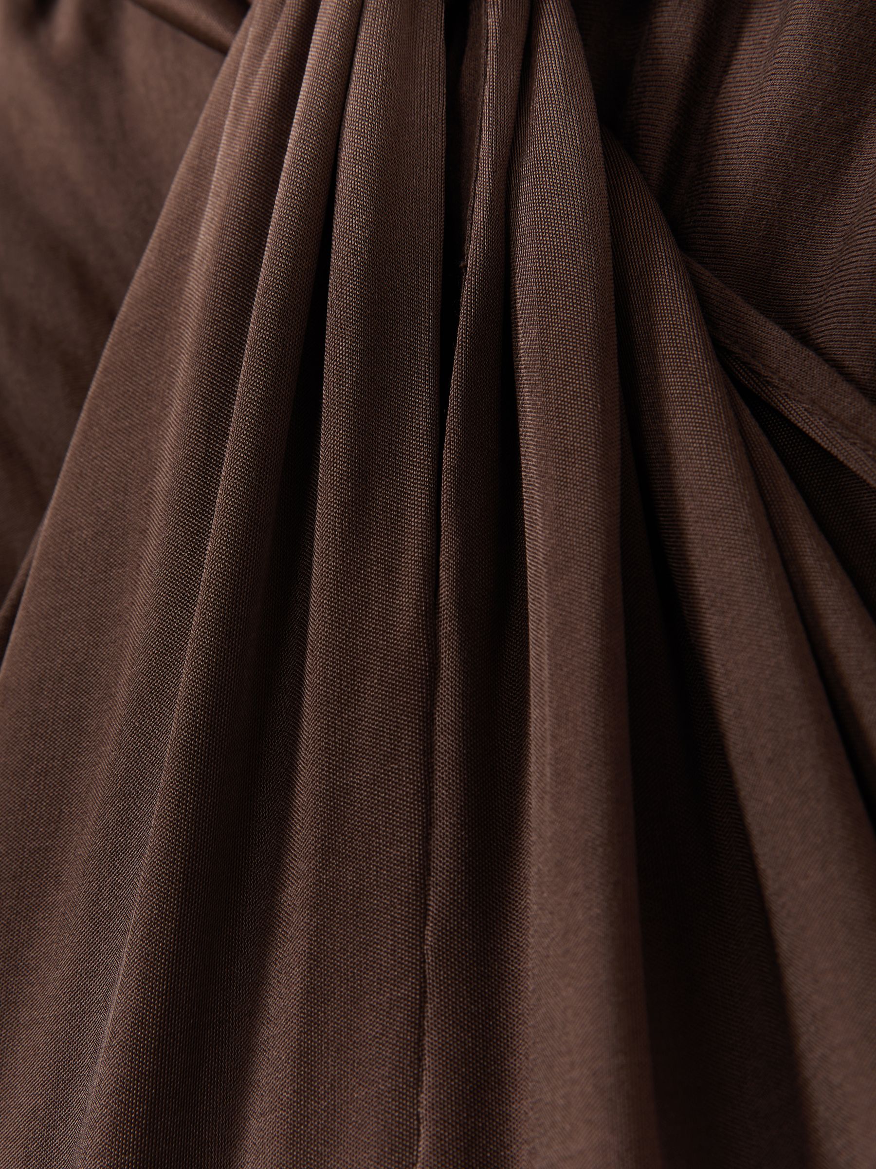 Claudia Chocolate Jersey Halter Neck Wide Leg Jumpsuit