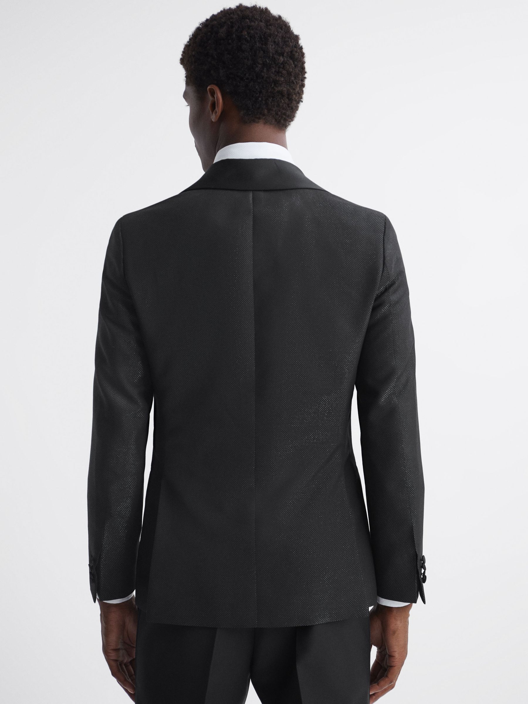 Oscar Jacobson Slim Fit Single Breasted Blazer in Black
