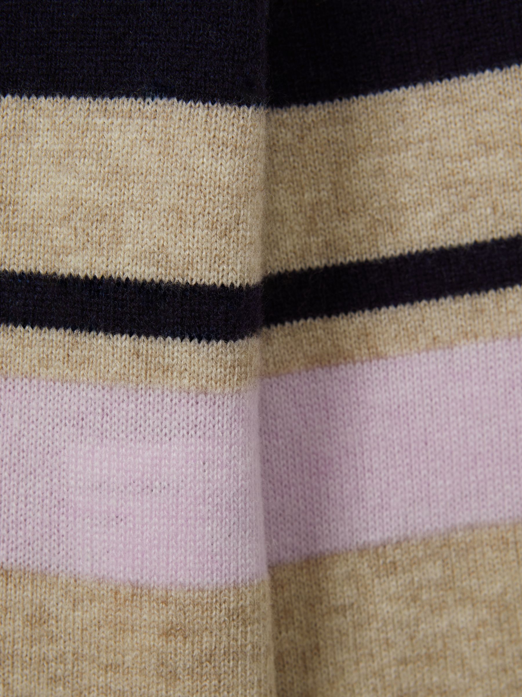 4-9 yrs Wool Blend Striped Crew Neck Jumper in Navy