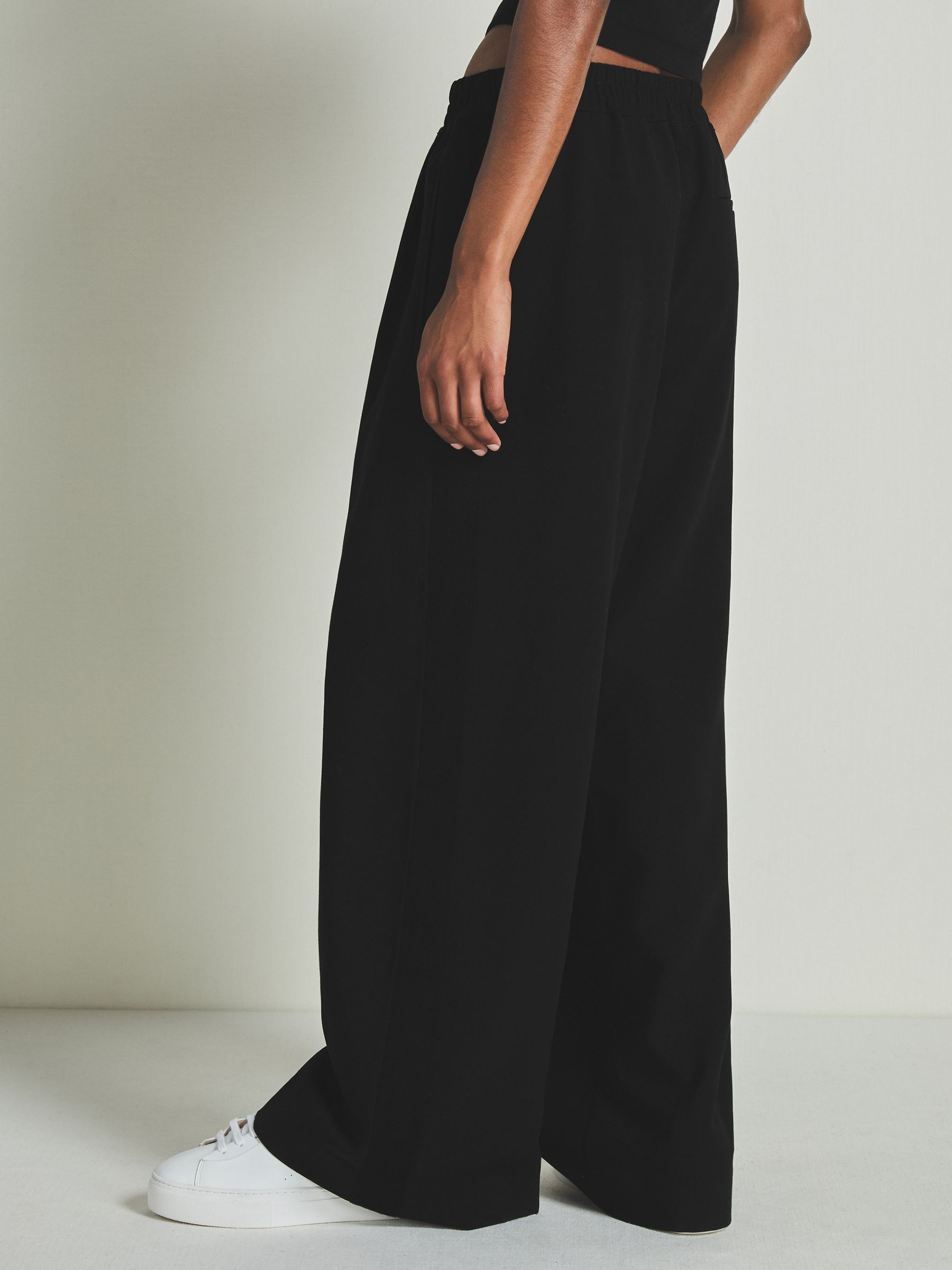 Reiss | Les 100 Ciels Twill Trousers with Wool in Black